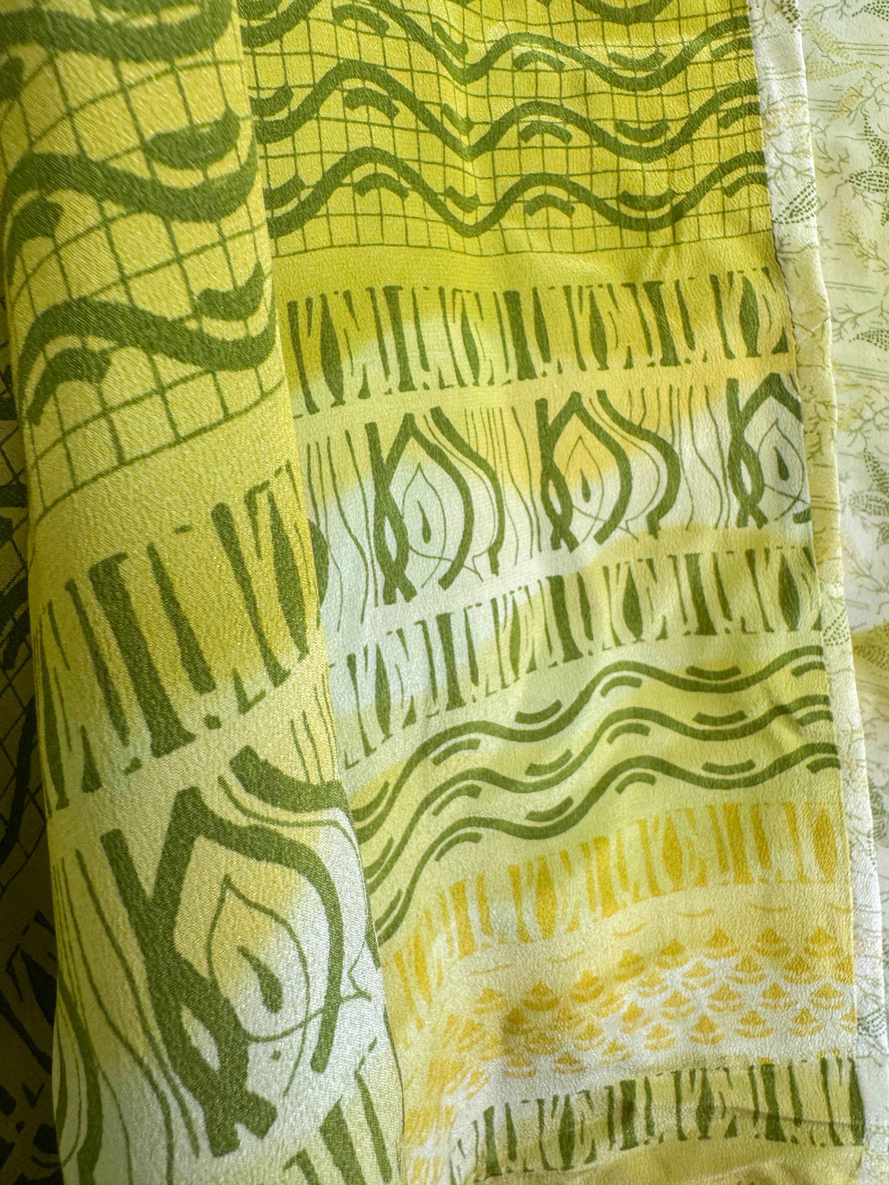 Patchwork silk dress vintage - Love Protect Sustain