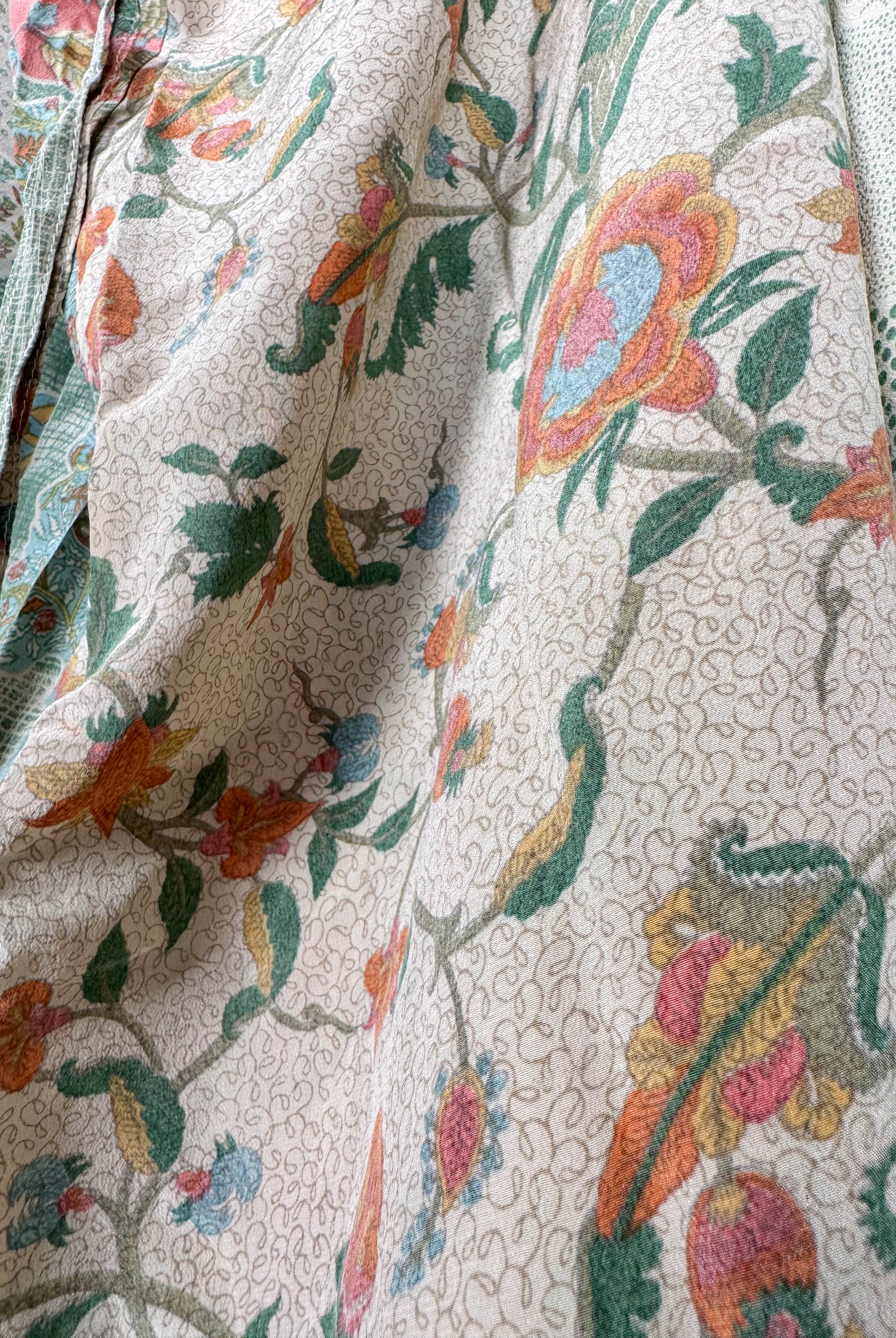 Patchwork silk dress vintage - Love Protect Sustain