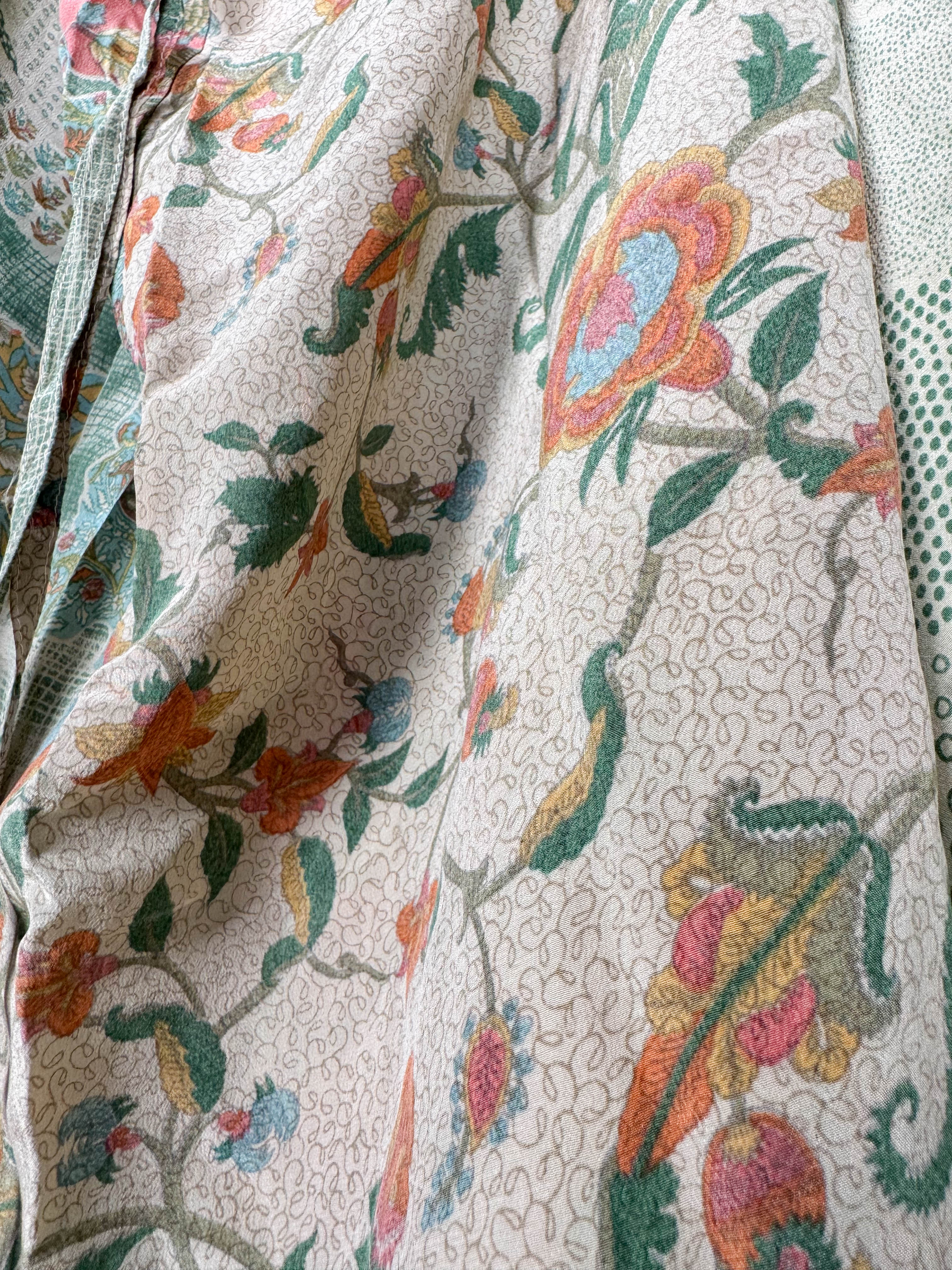 Patchwork silk dress vintage - Love Protect Sustain