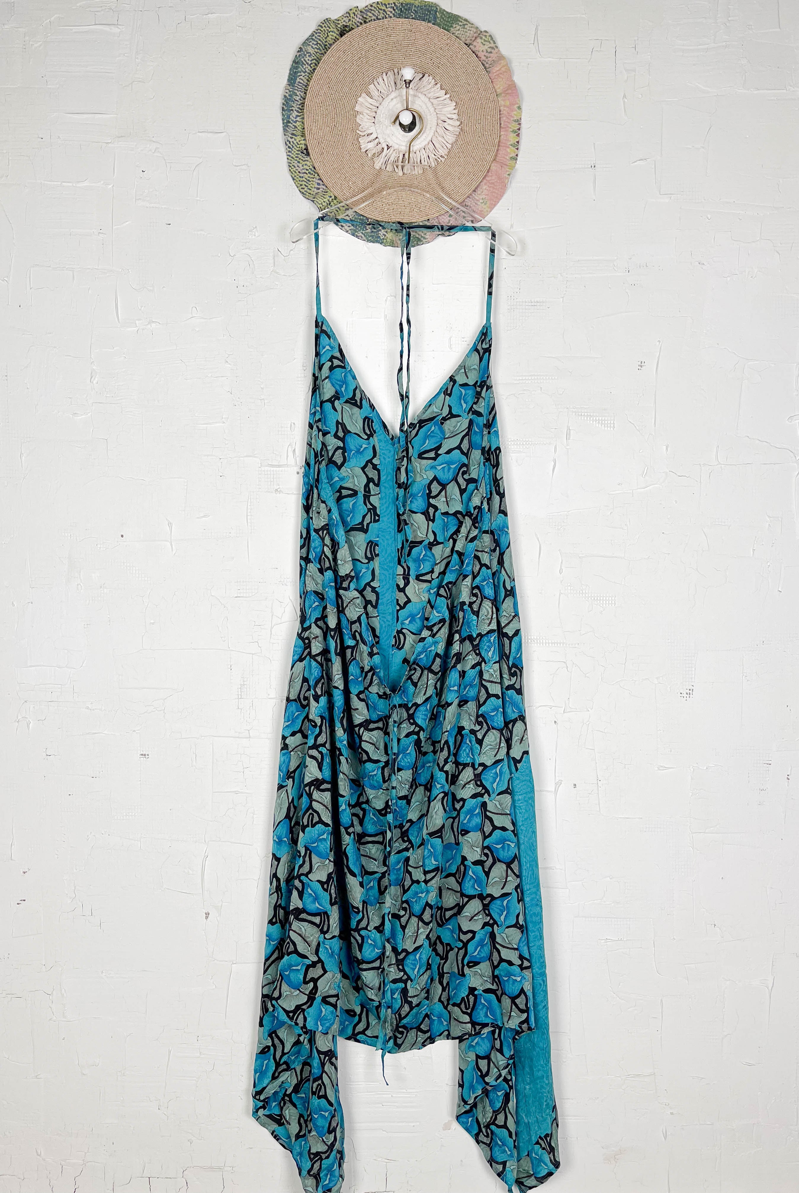 Patchwork silk dress vintage - Love Protect Sustain