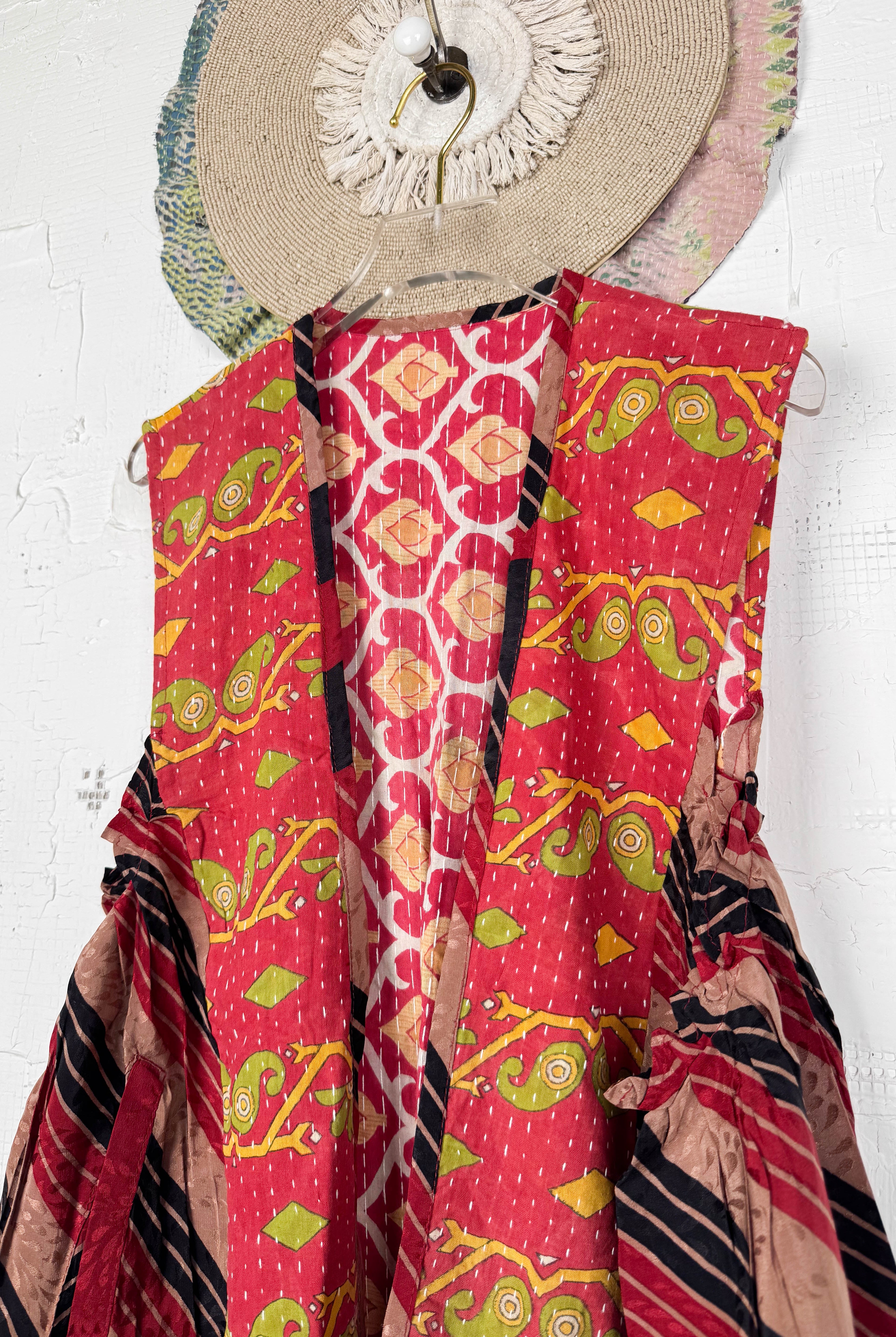 Patchwork silk top - Love Protect Sustain