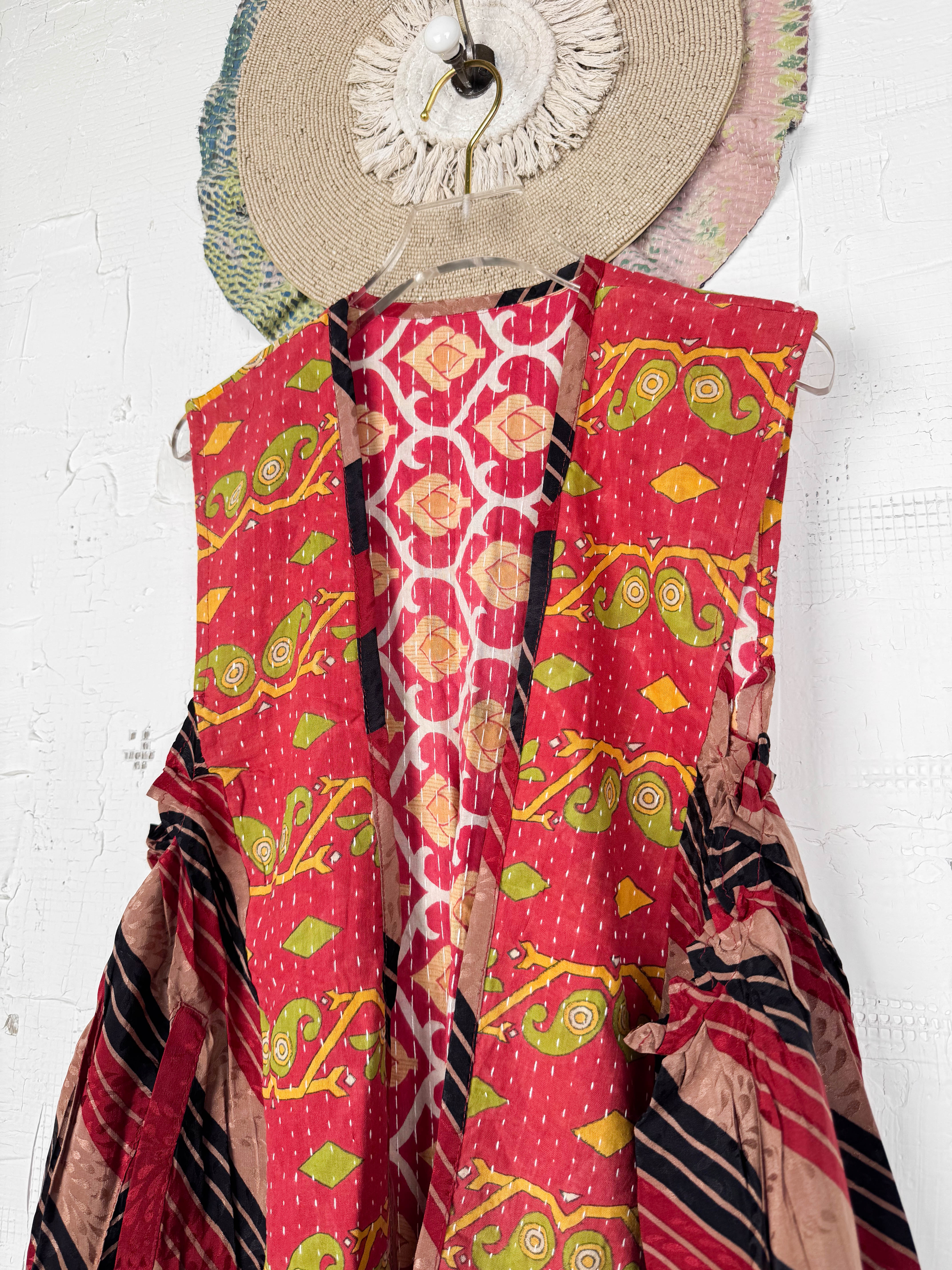 Patchwork silk top - Love Protect Sustain