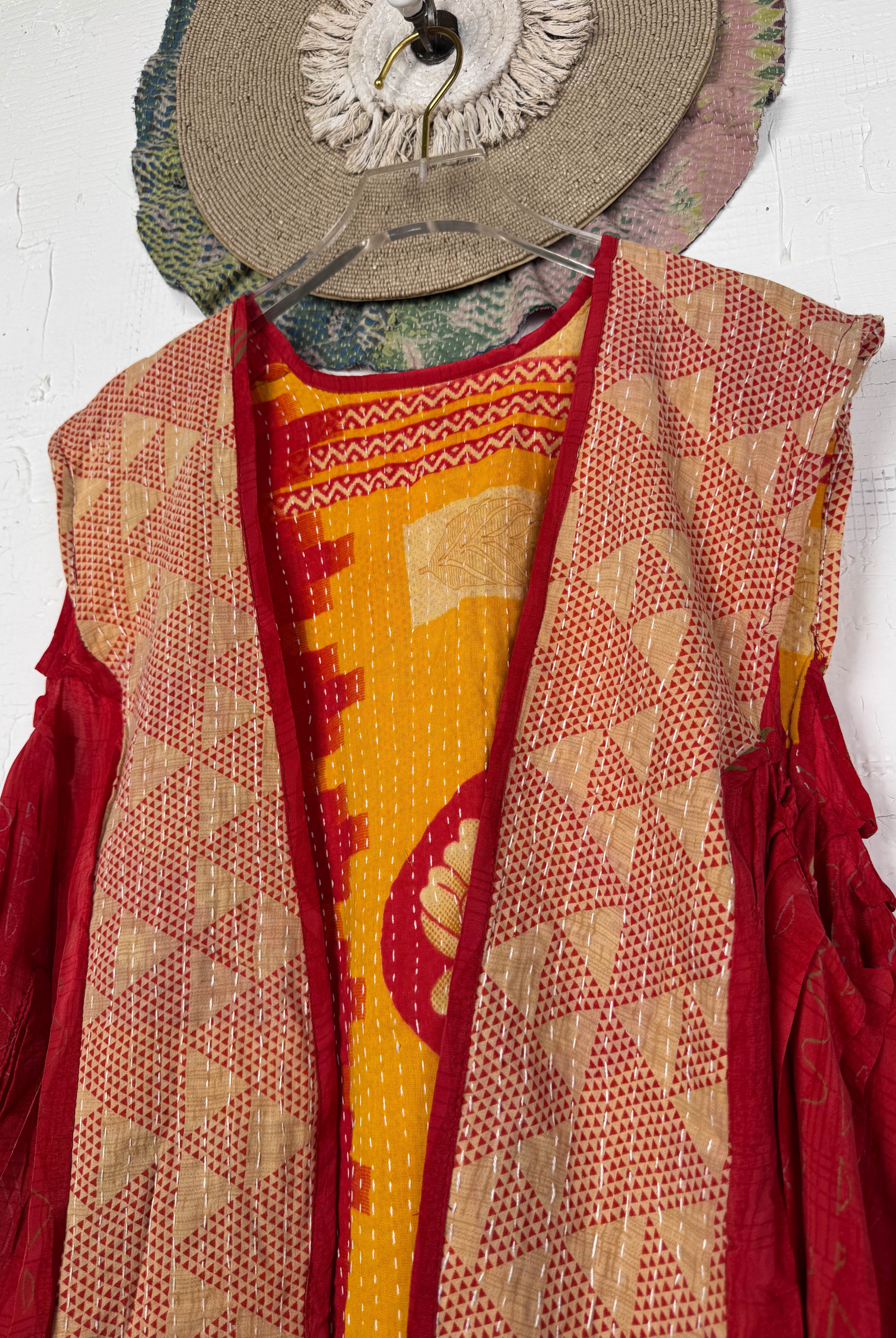 Patchwork silk vest - Love Protect Sustain