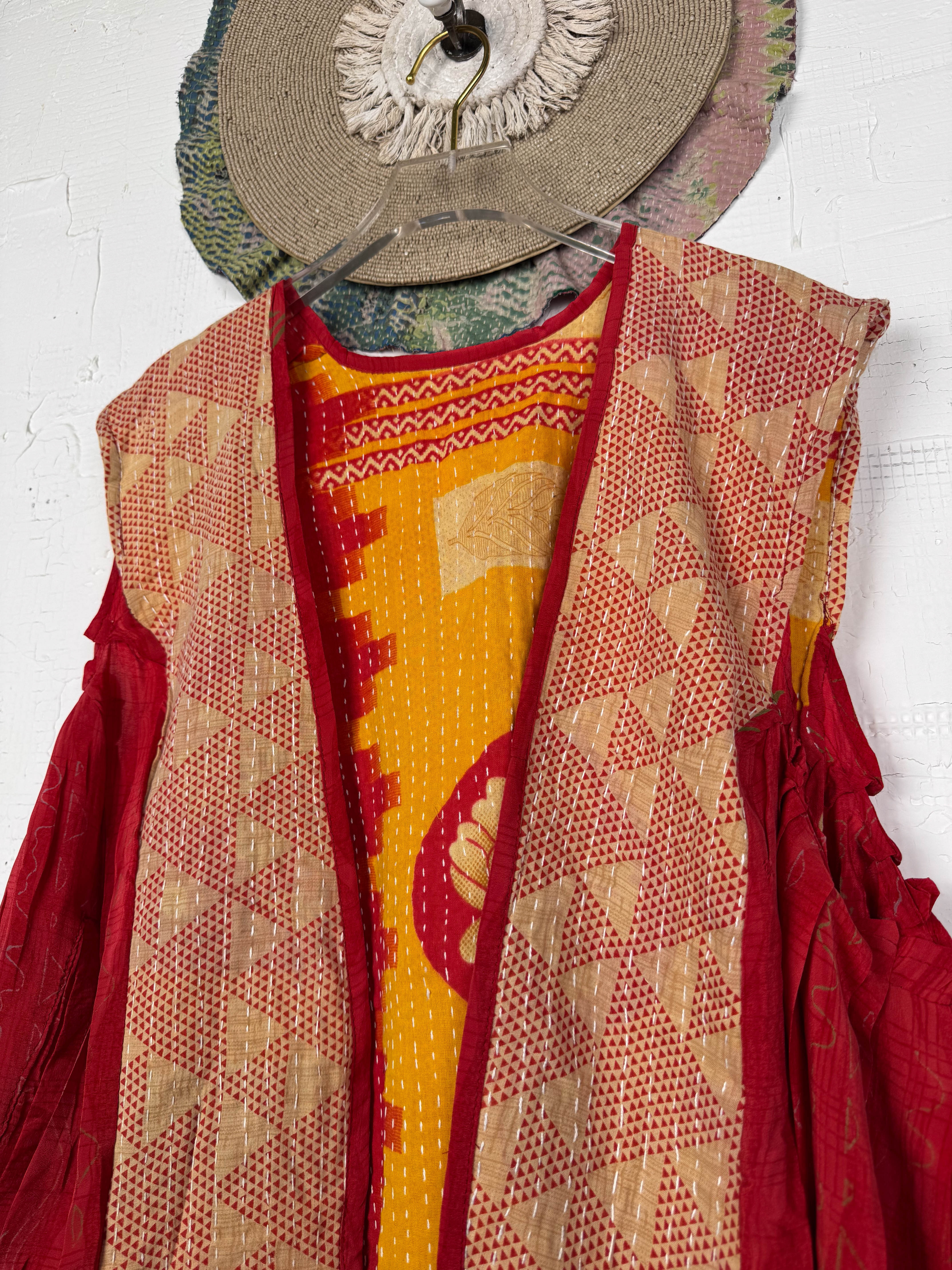 Patchwork silk vest - Love Protect Sustain