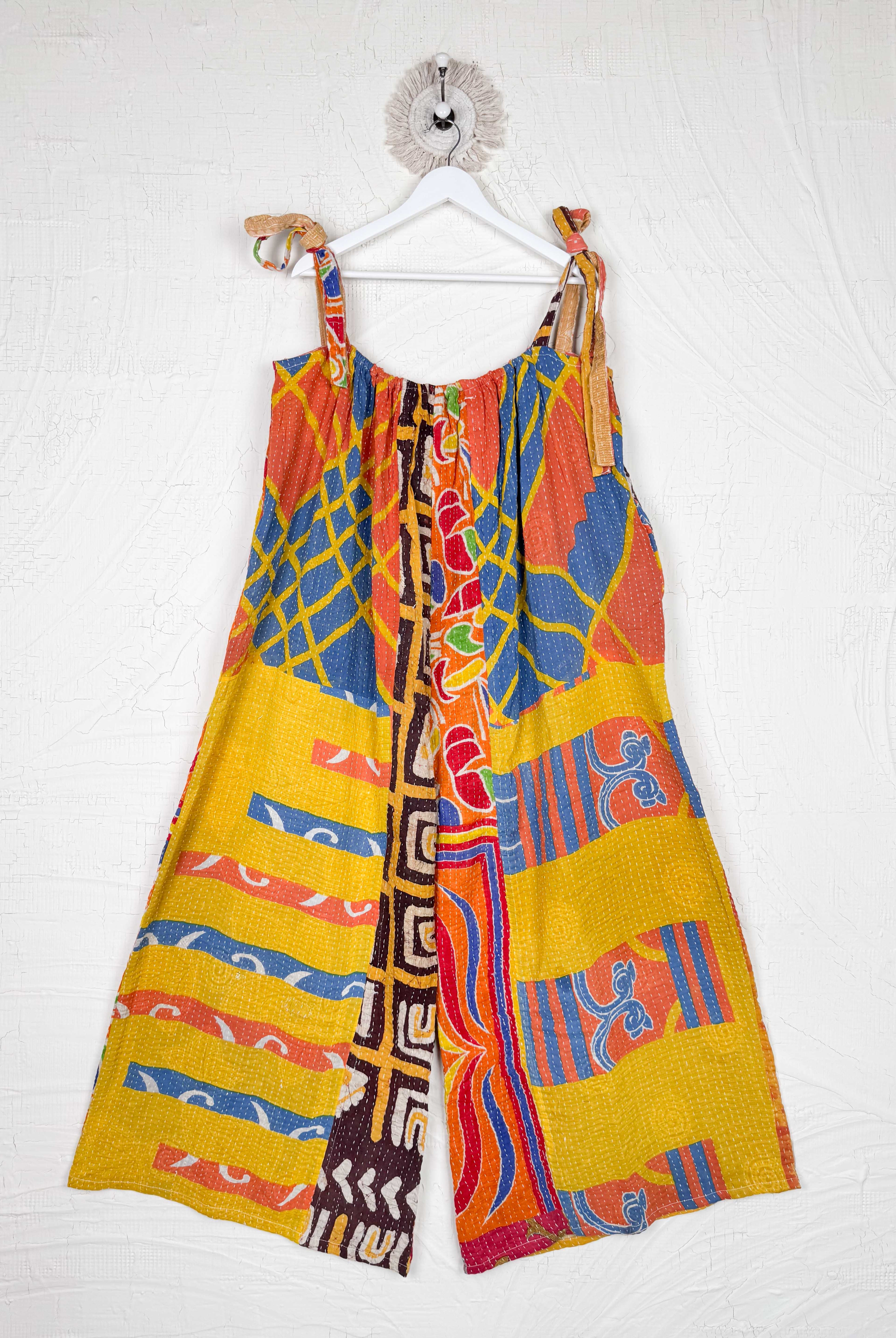 Patchwork wide-leg jumpsuit - Love Protect Sustain