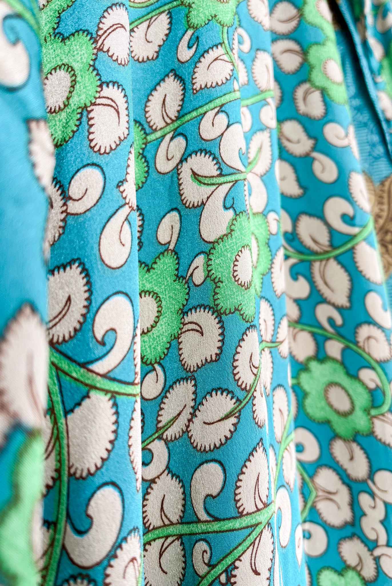 Patterned silk long dress - Love Protect Sustain