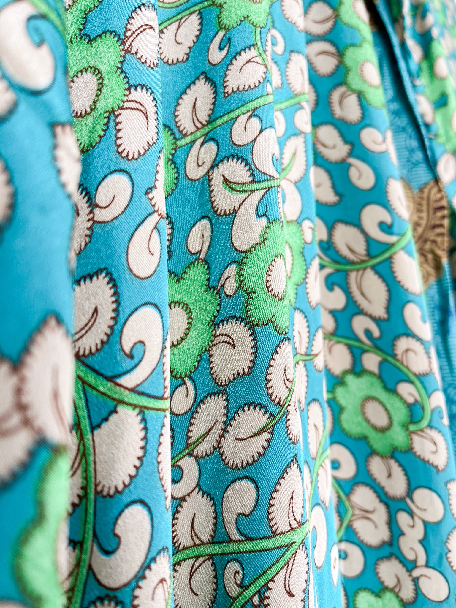 Patterned silk long dress - Love Protect Sustain