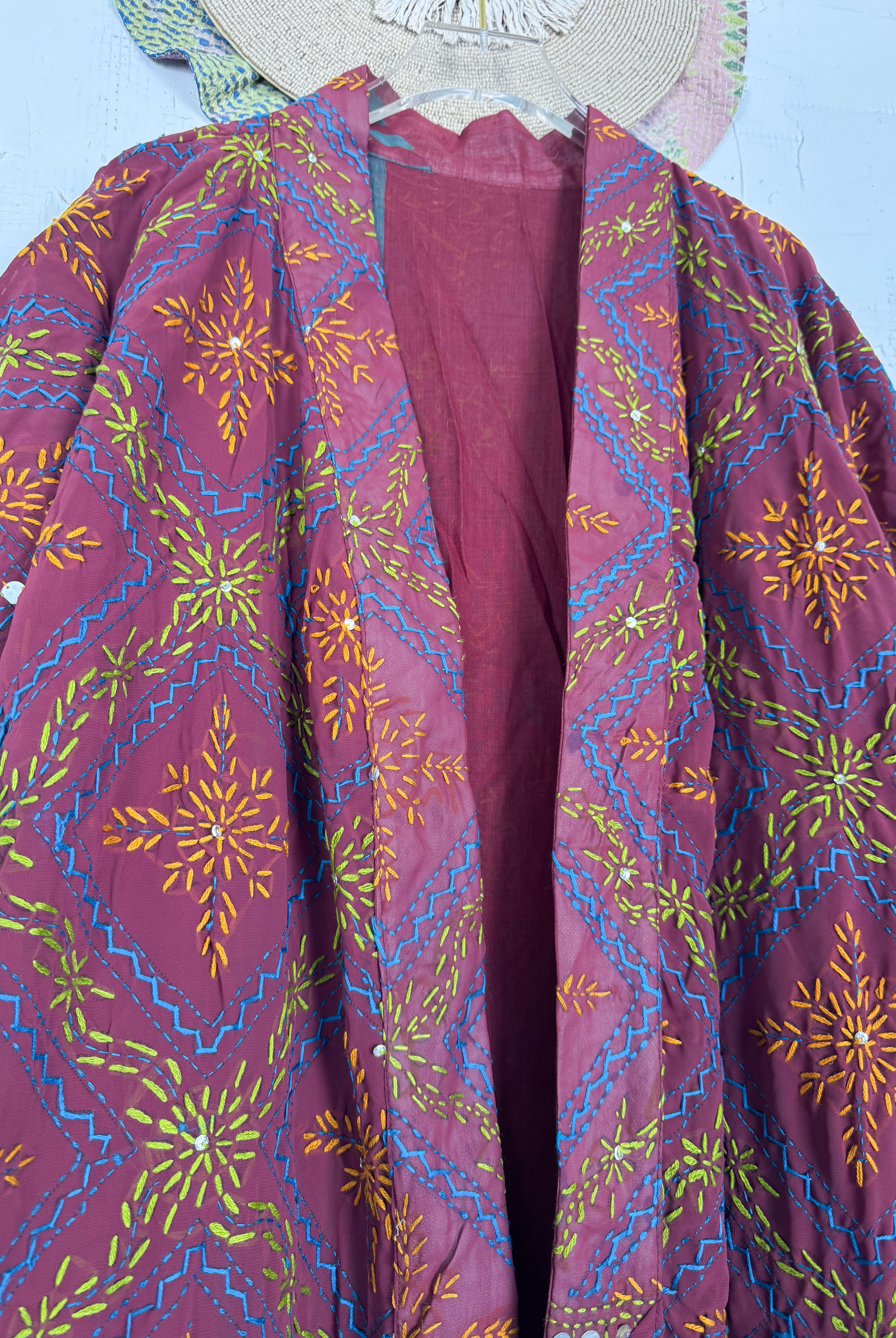 Phulkari jacket kimono - Love Protect Sustain