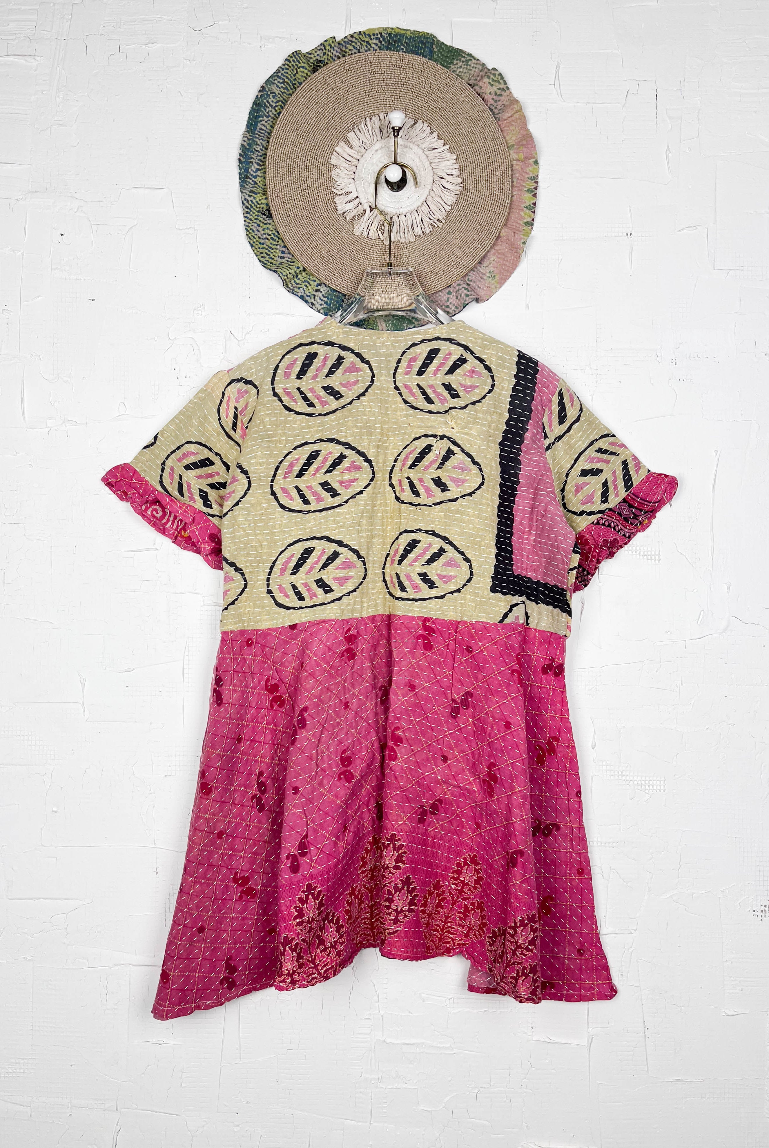 Pink and Black Kantha Dress - Love Protect Sustain