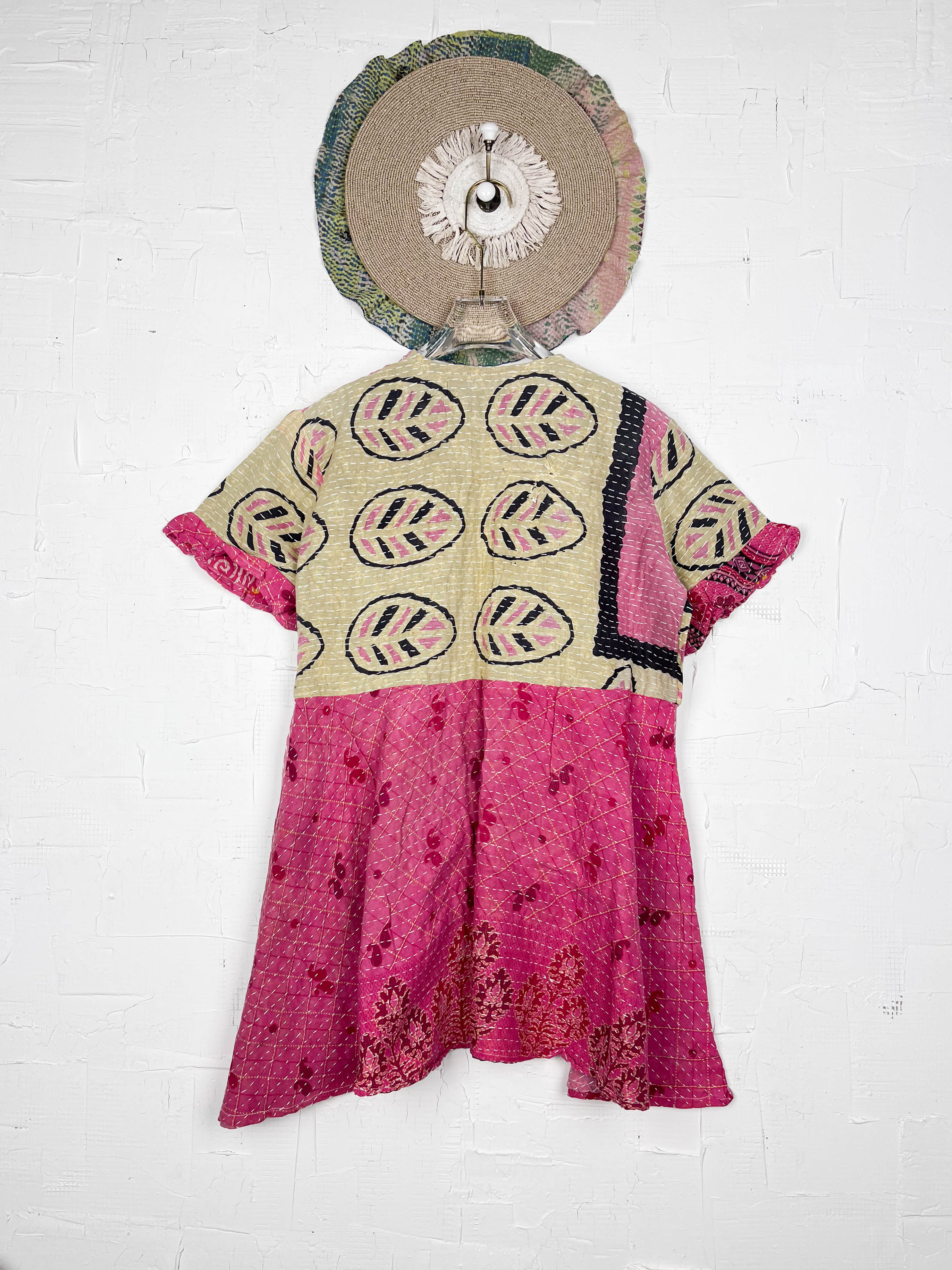 Pink and Black Kantha Dress - Love Protect Sustain