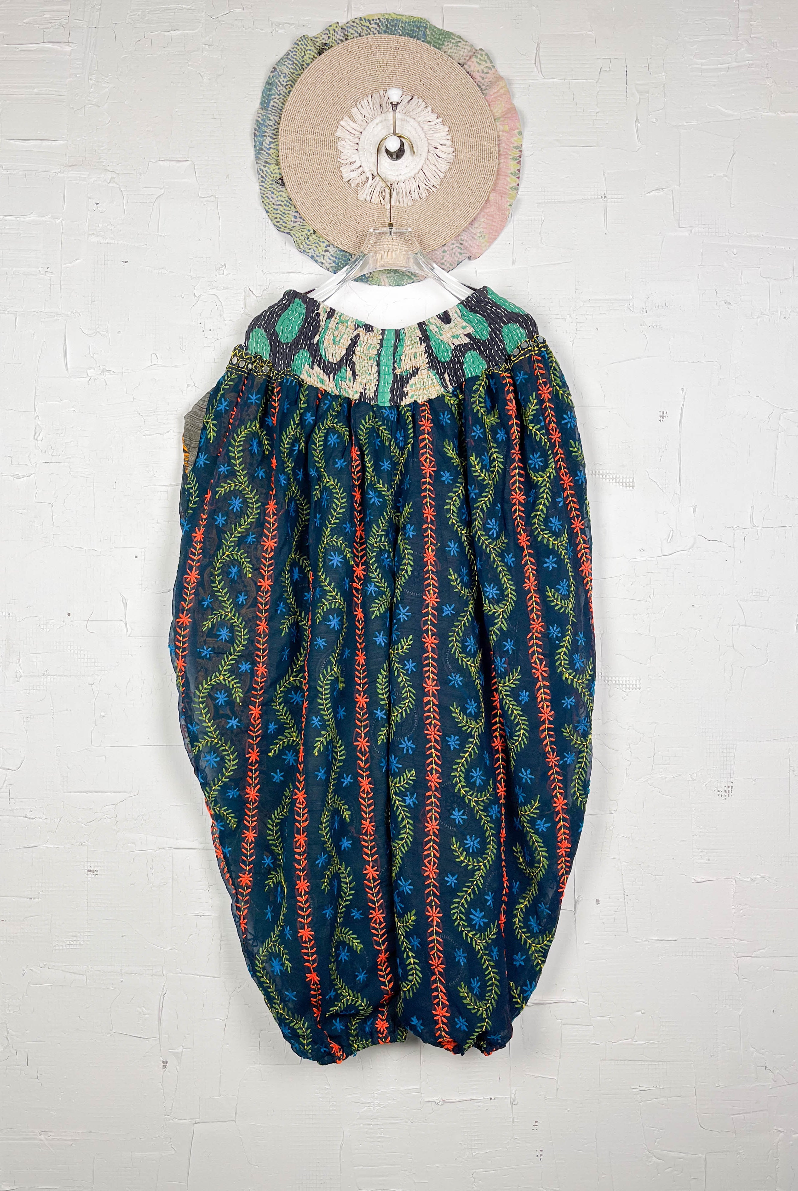 Plus size cotton embroidered pants- Love Protect Sustain