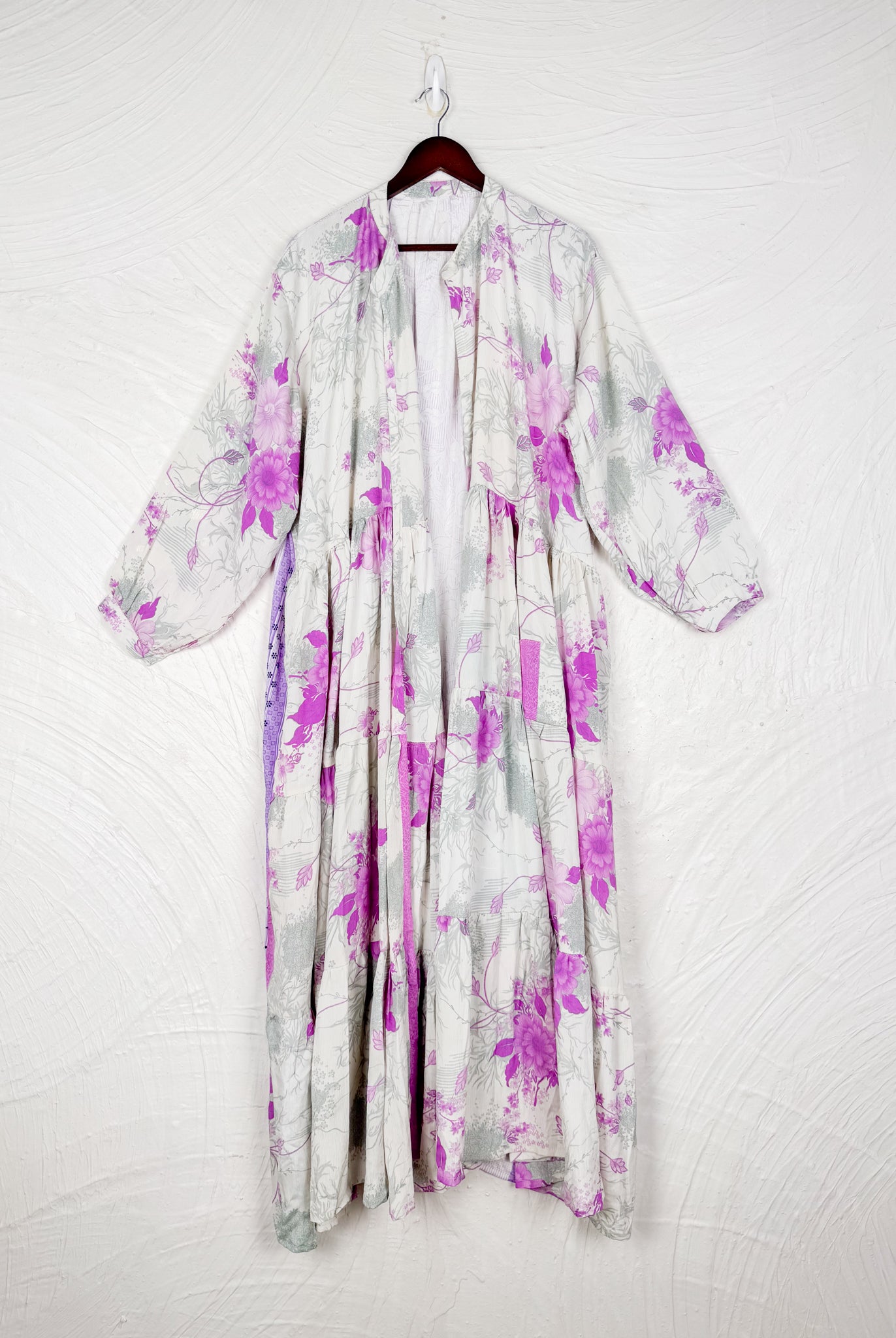 Purple Flower Silk dress - Love Protect Sustain