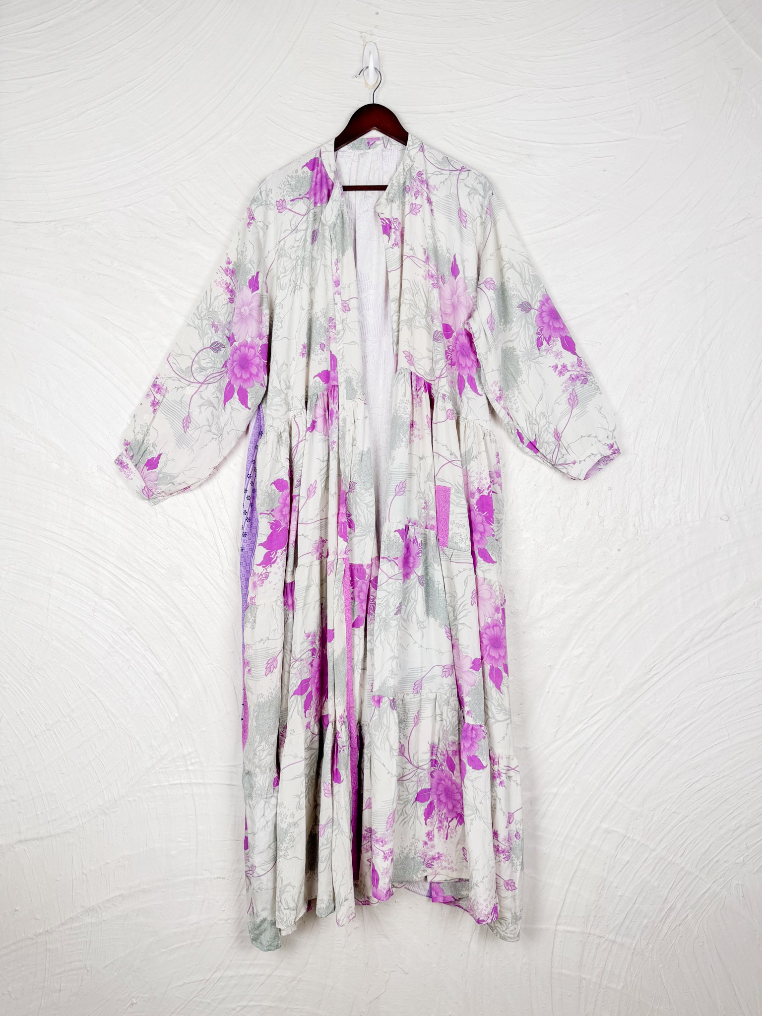 Purple Flower Silk dress - Love Protect Sustain