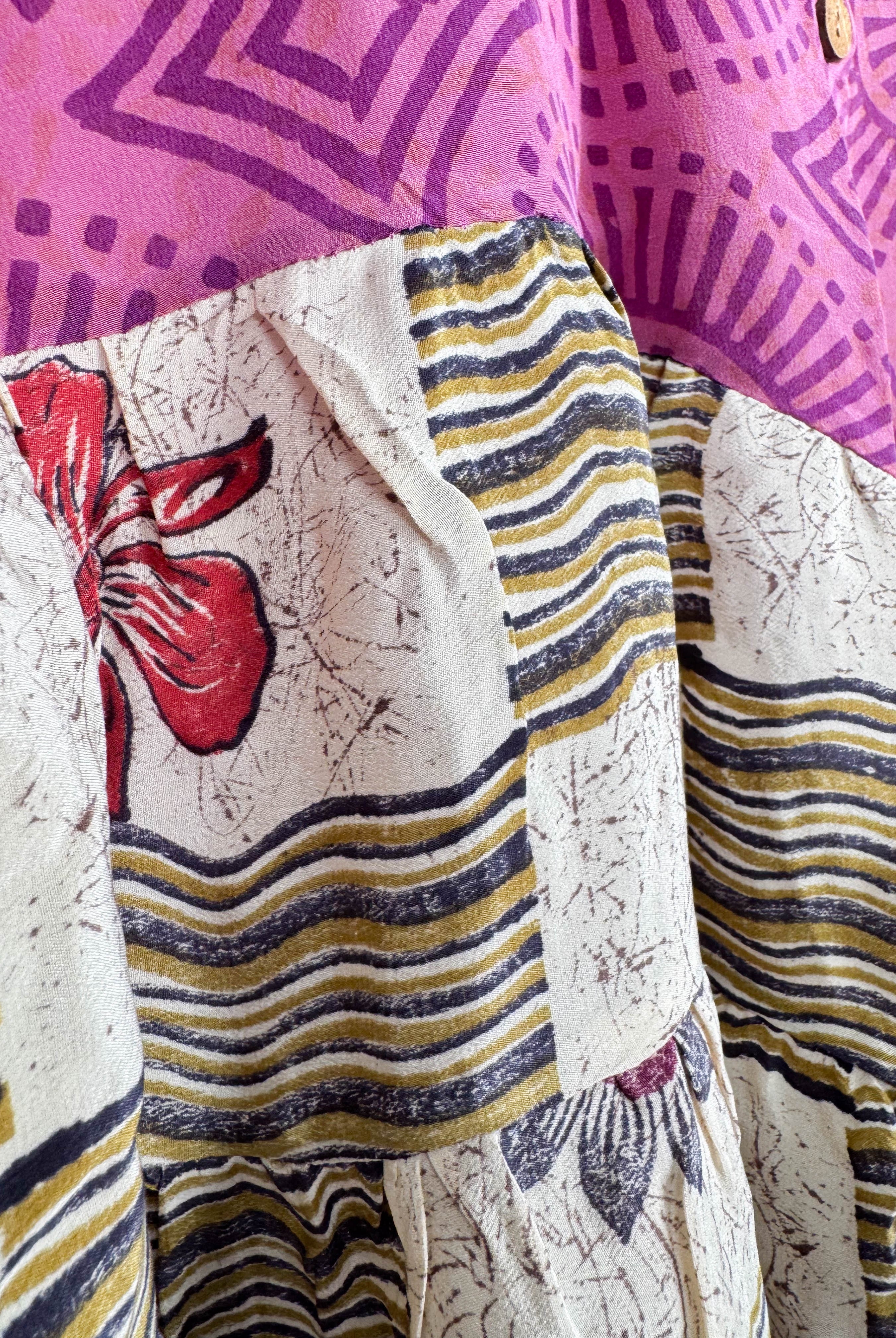 Purple boho Silk Vest - Love Protect Sustain