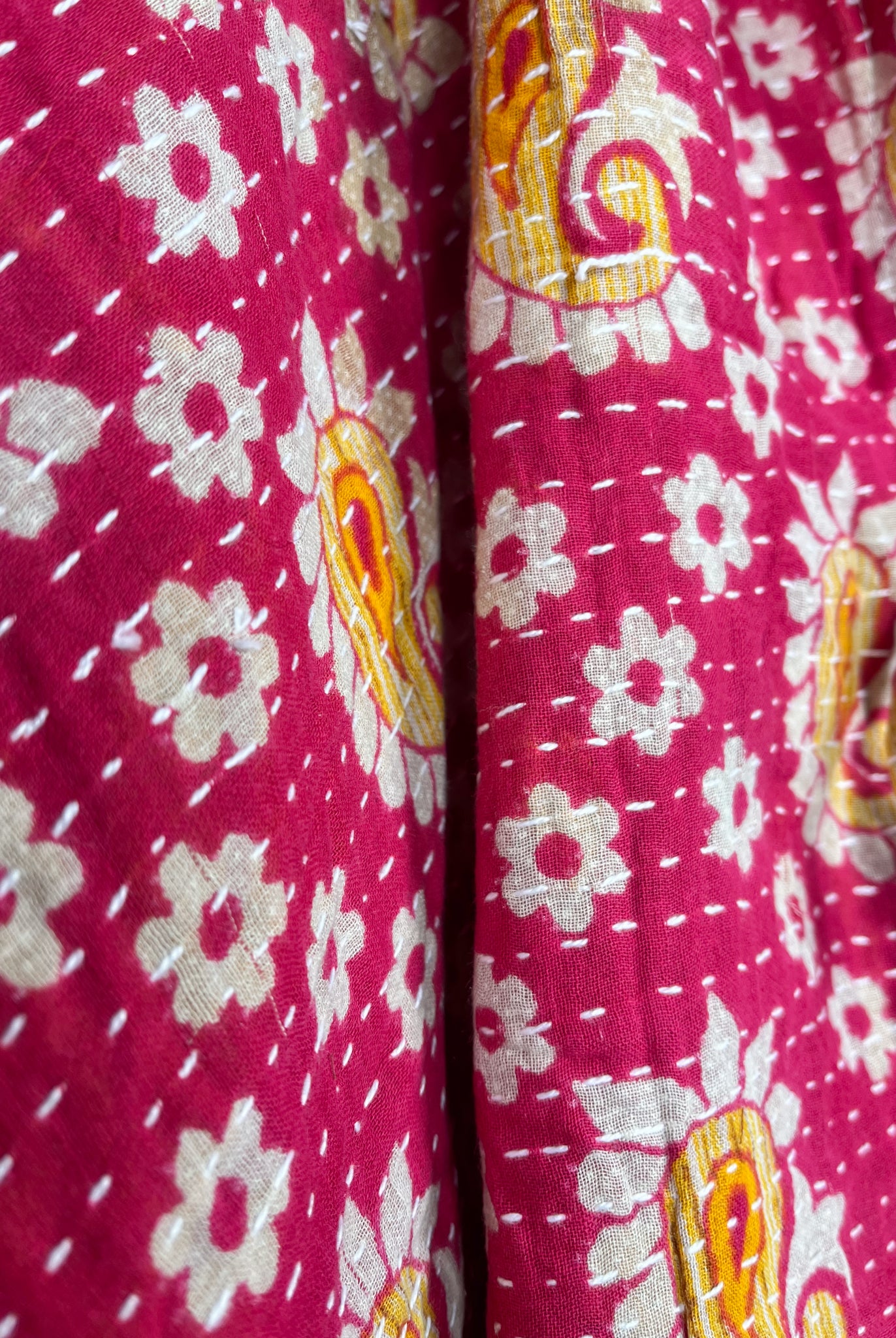 Quilted kantha poncho - Love Protect Sustain