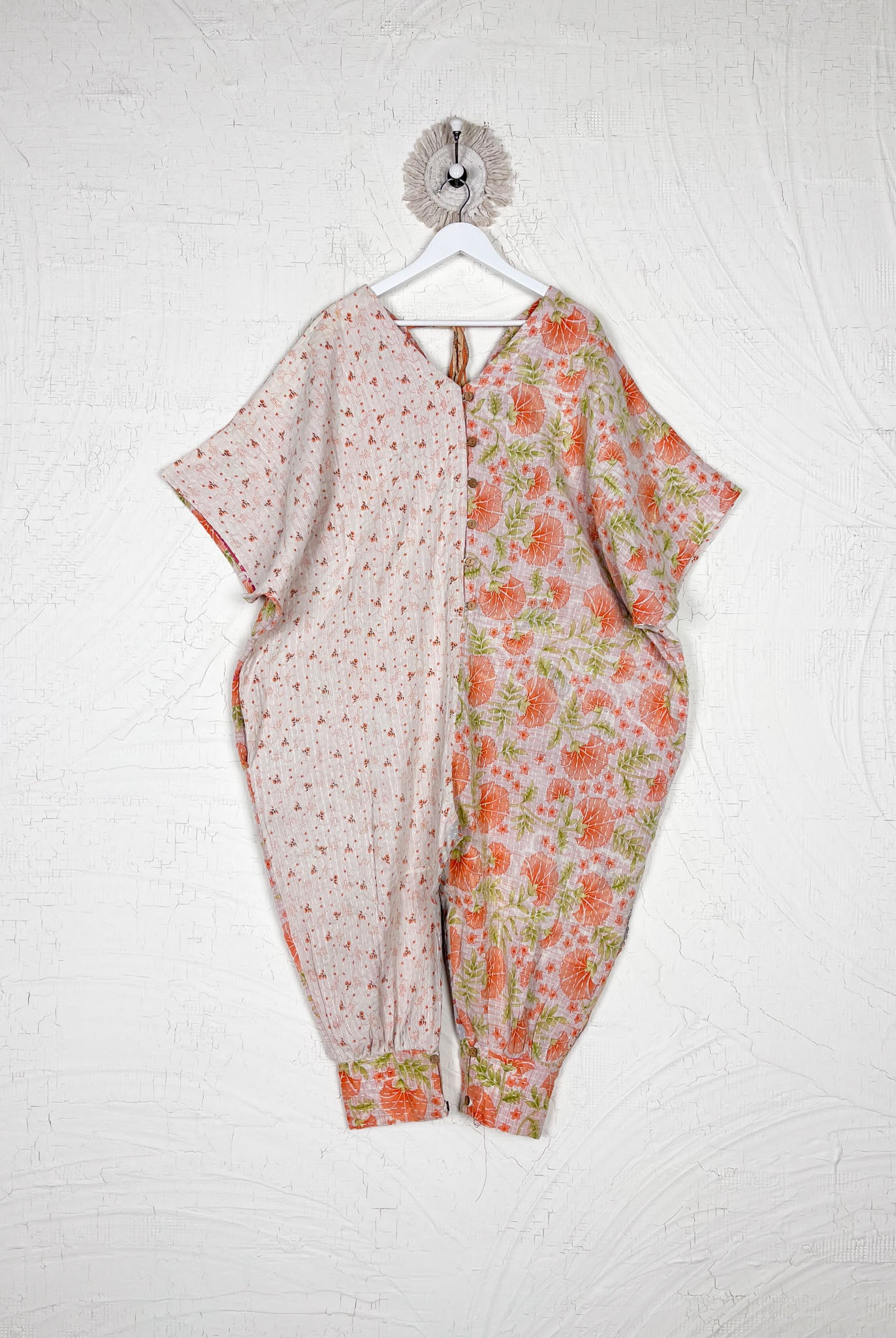 Recycled sari Kantha jumpsuit - Love Protect Sustain
