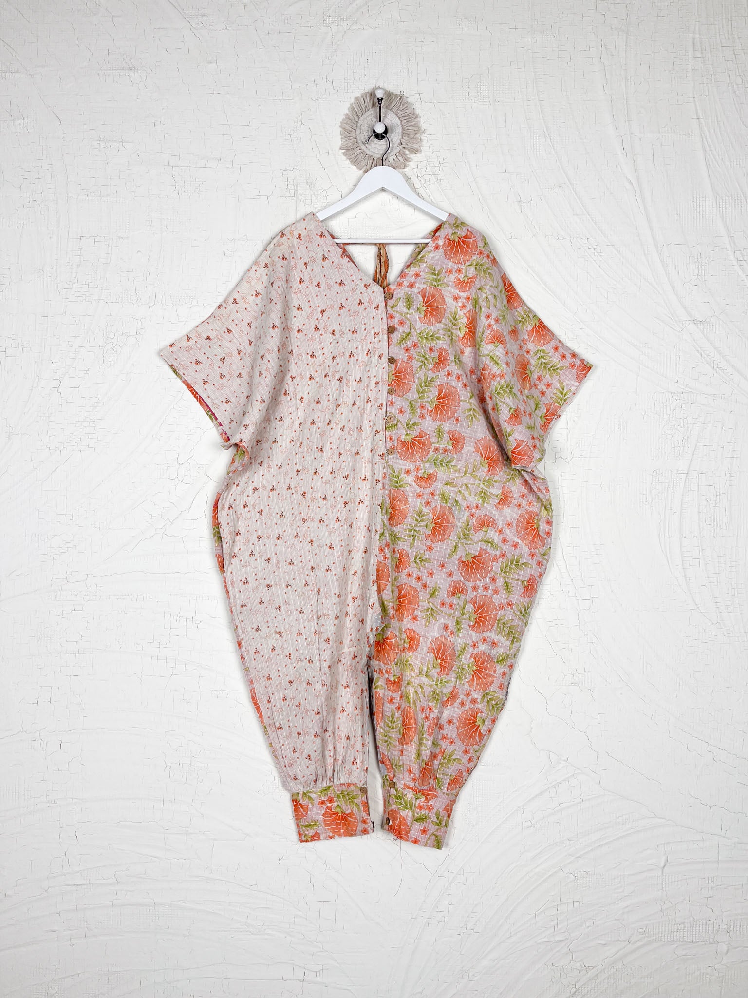 Recycled sari Kantha jumpsuit - Love Protect Sustain