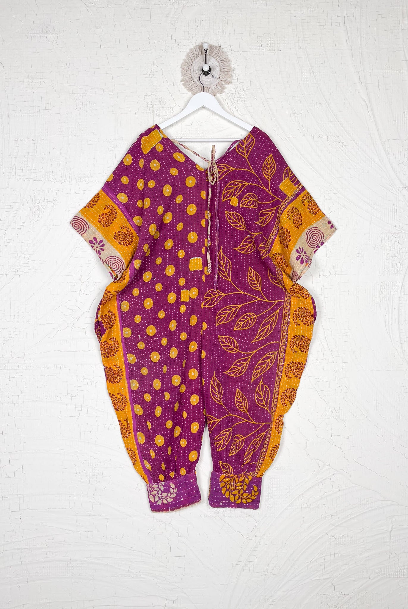 Recycled sari Kantha jumpsuit - Love Protect Sustain