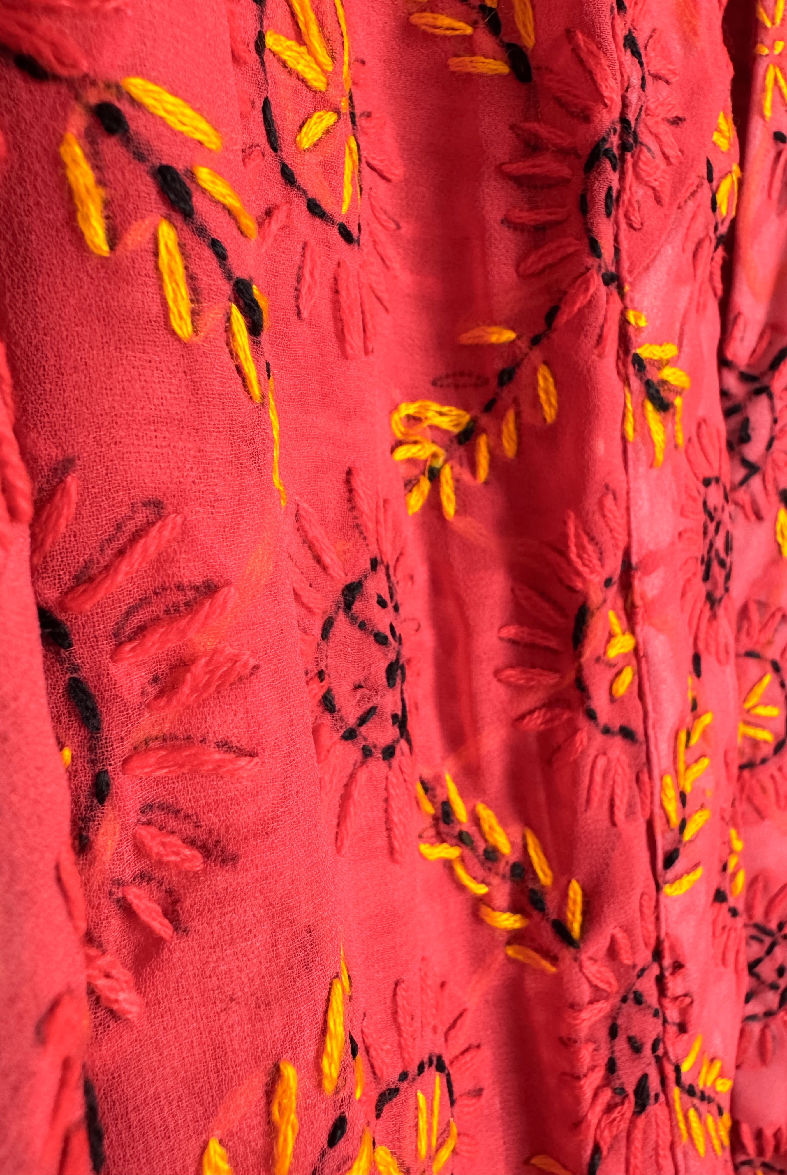 Red Embroidery Robe - Love Protect Sustain