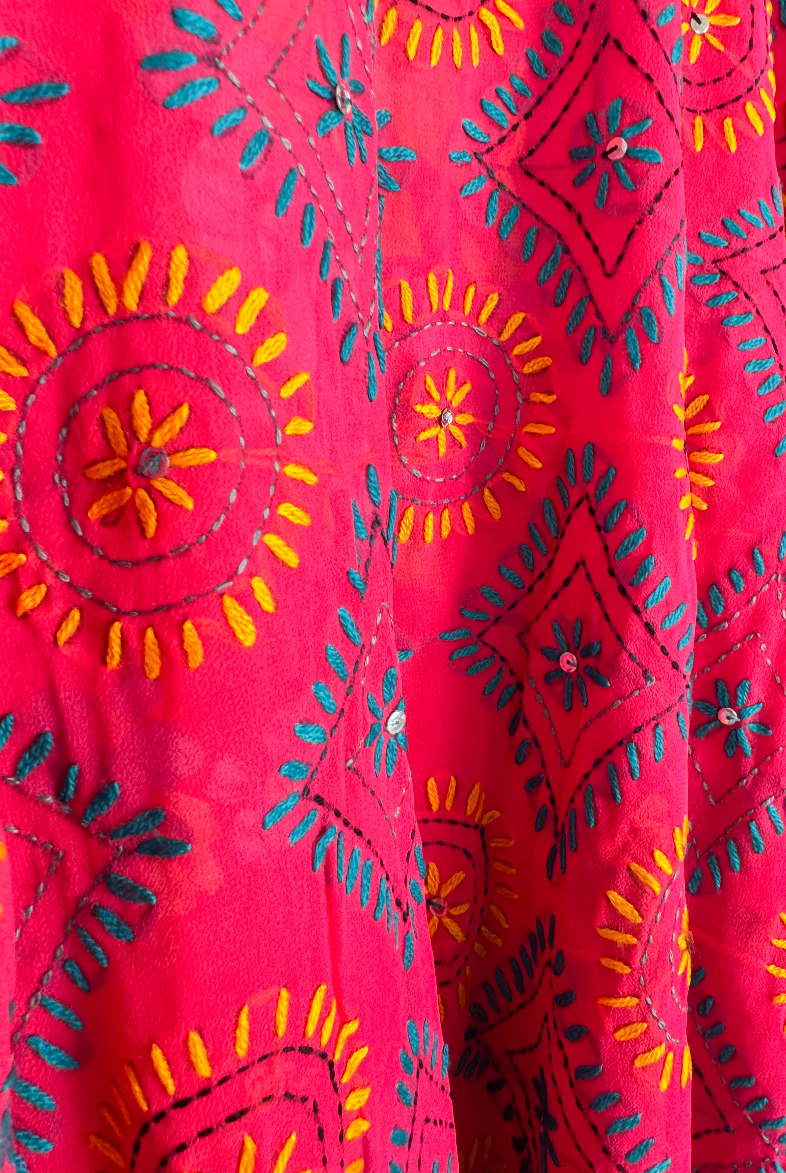 Red Floral Cover Up - Love Protect Sustain