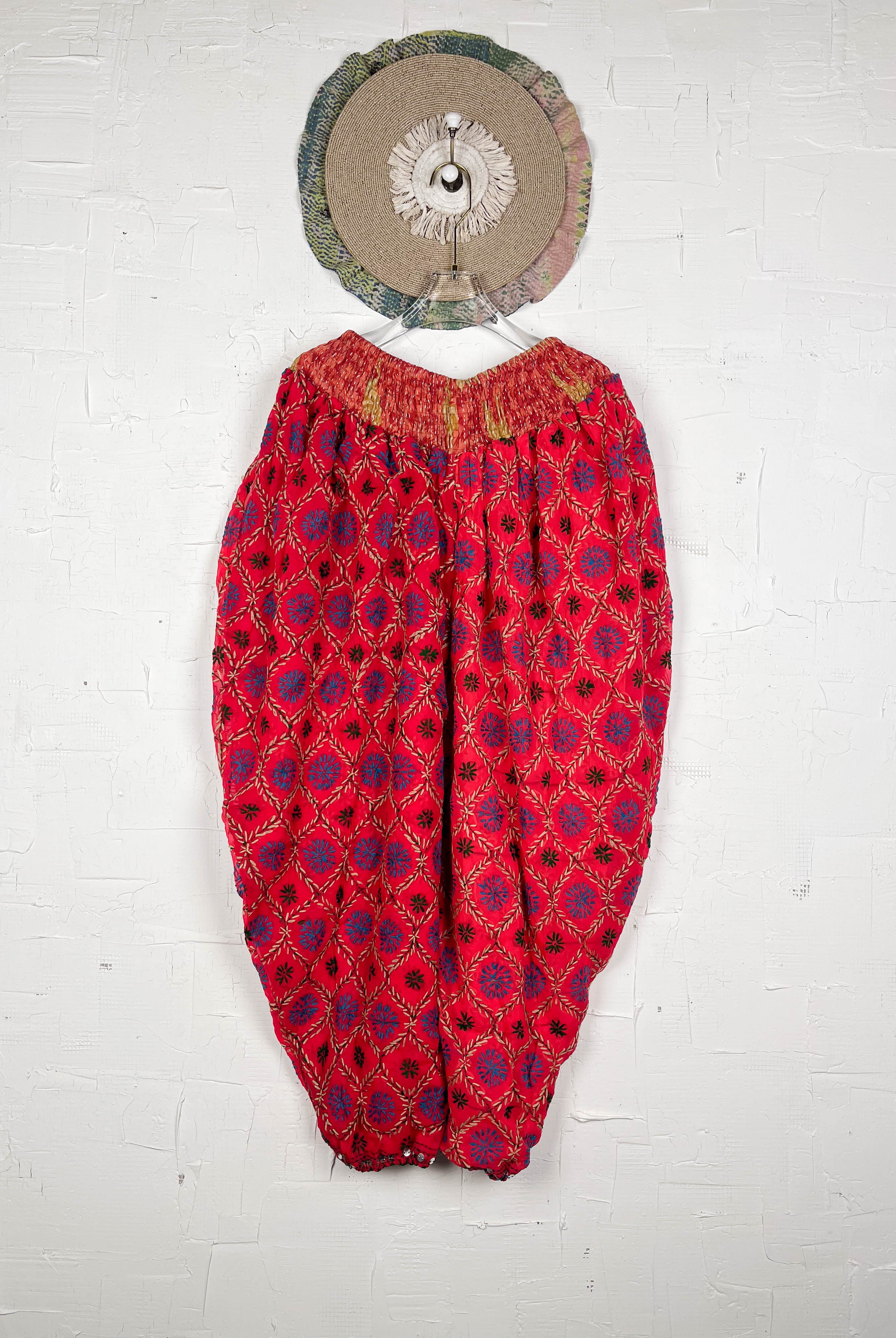 Red Floral Harem Pants- Love Protect Sustain