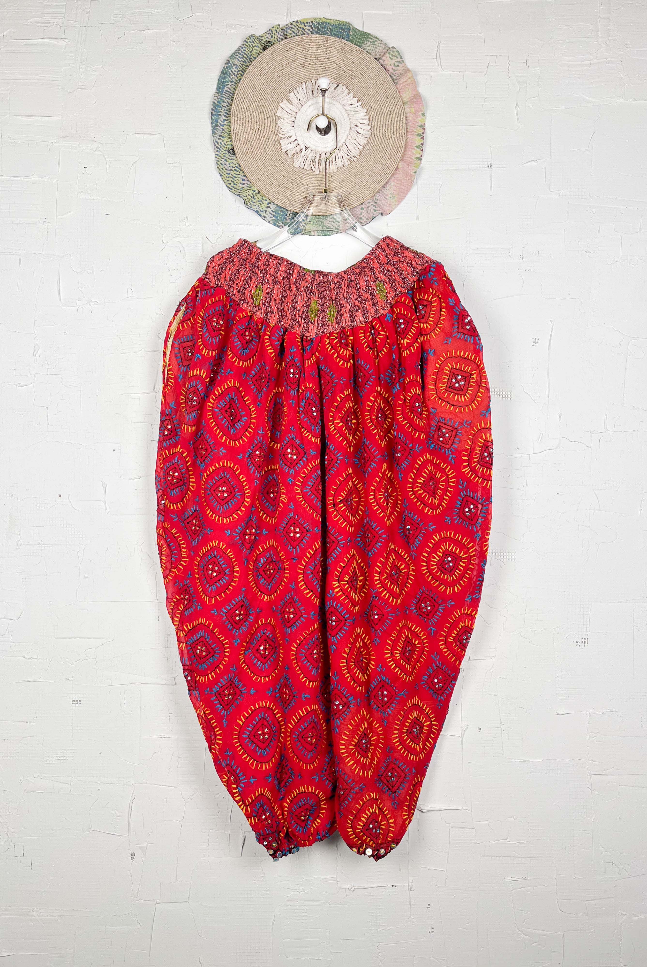 Red Floral Harem pants - Love Protect Sustain