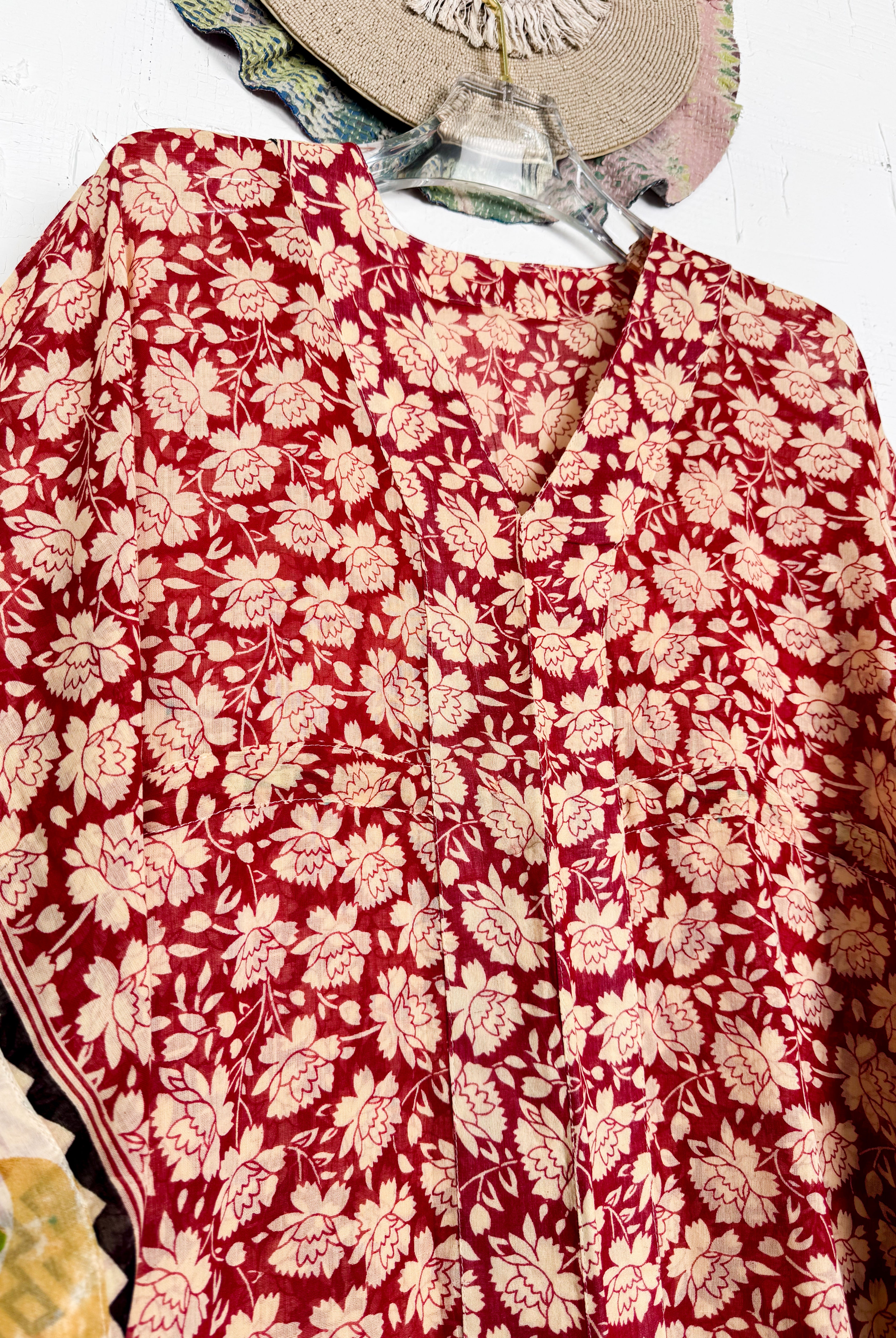 Red Floral Kaftan - Love Protect Sustain