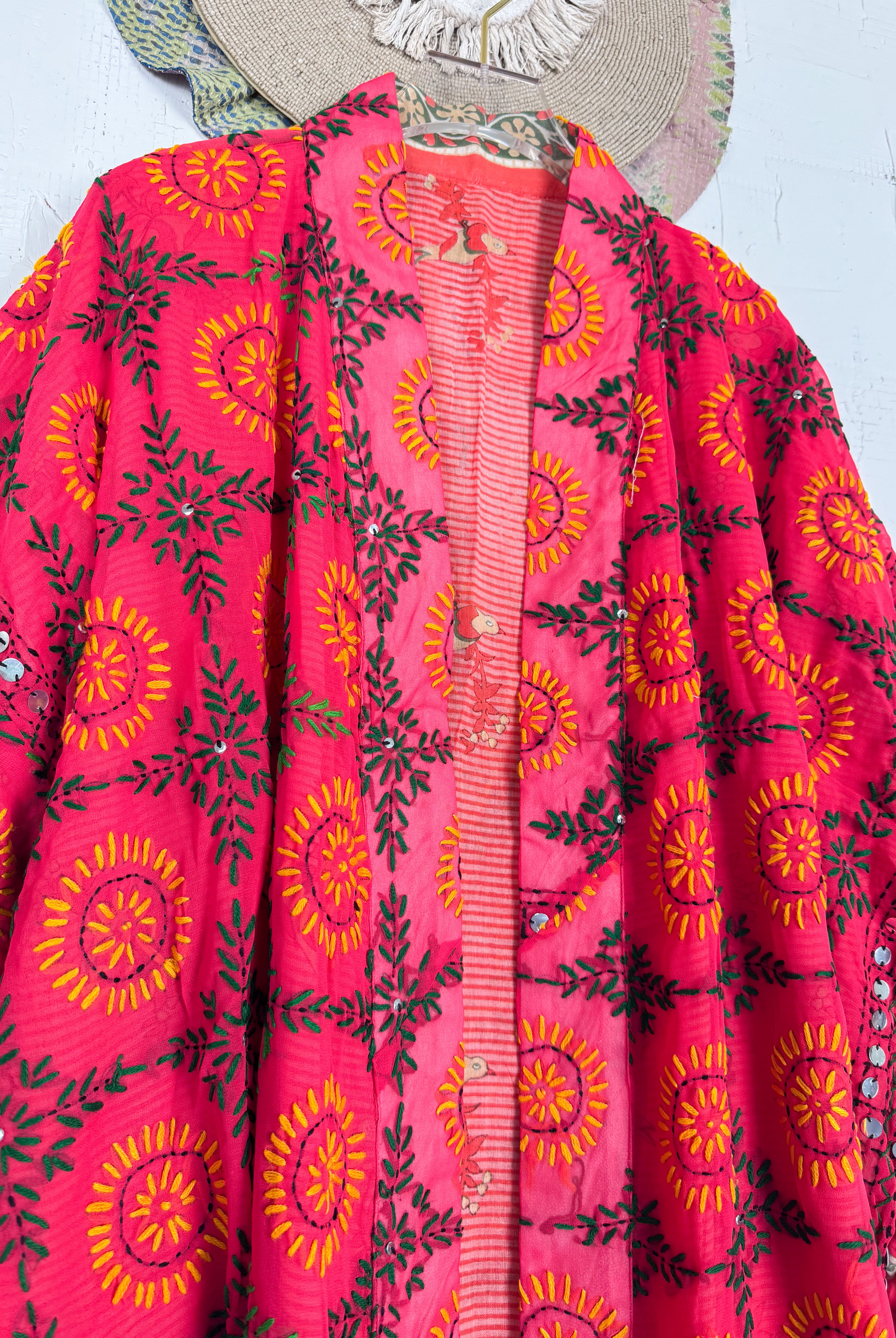 Red Floral Robe - Love Protect Sustain