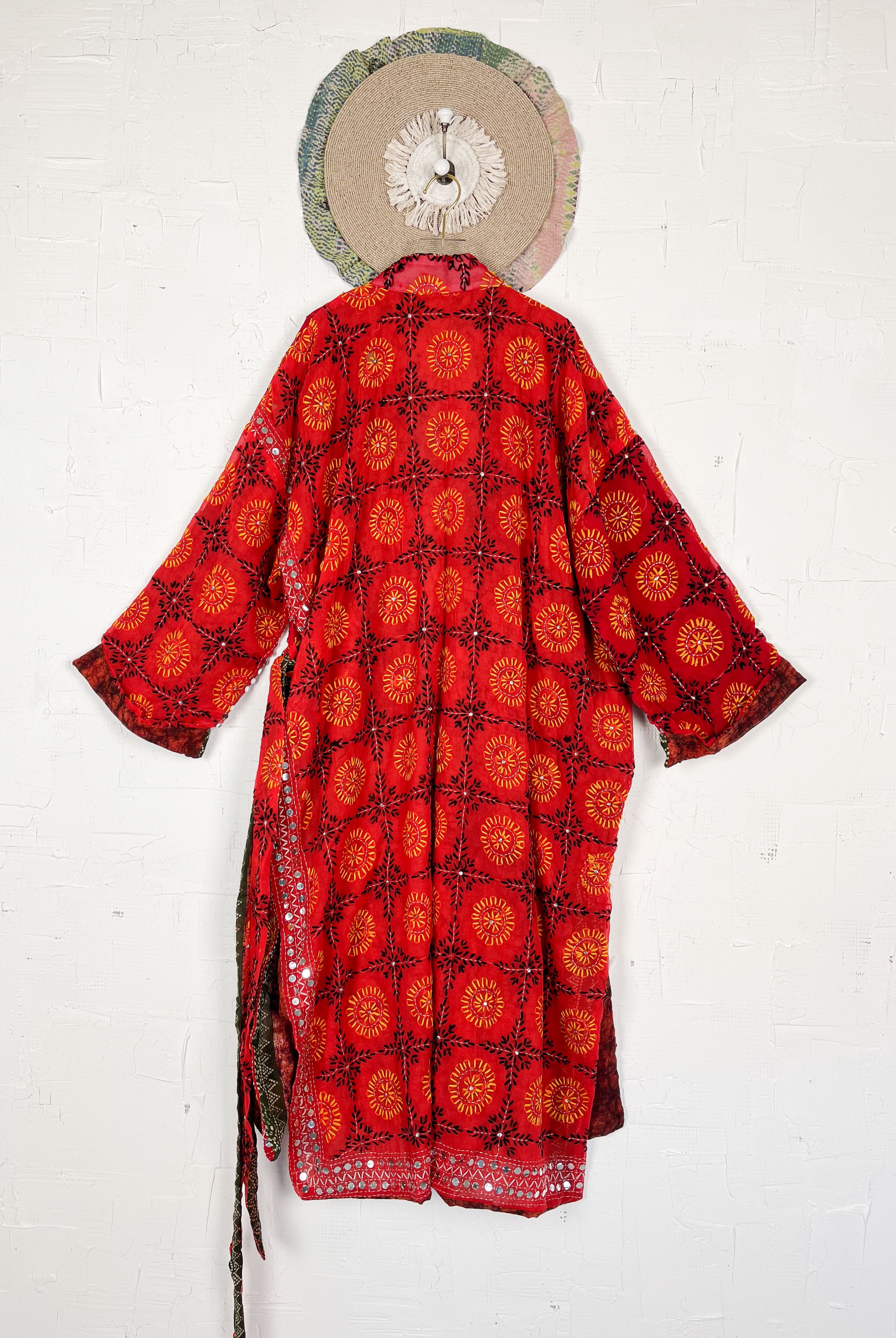 Red Floral Robe - Love Protect Sustain