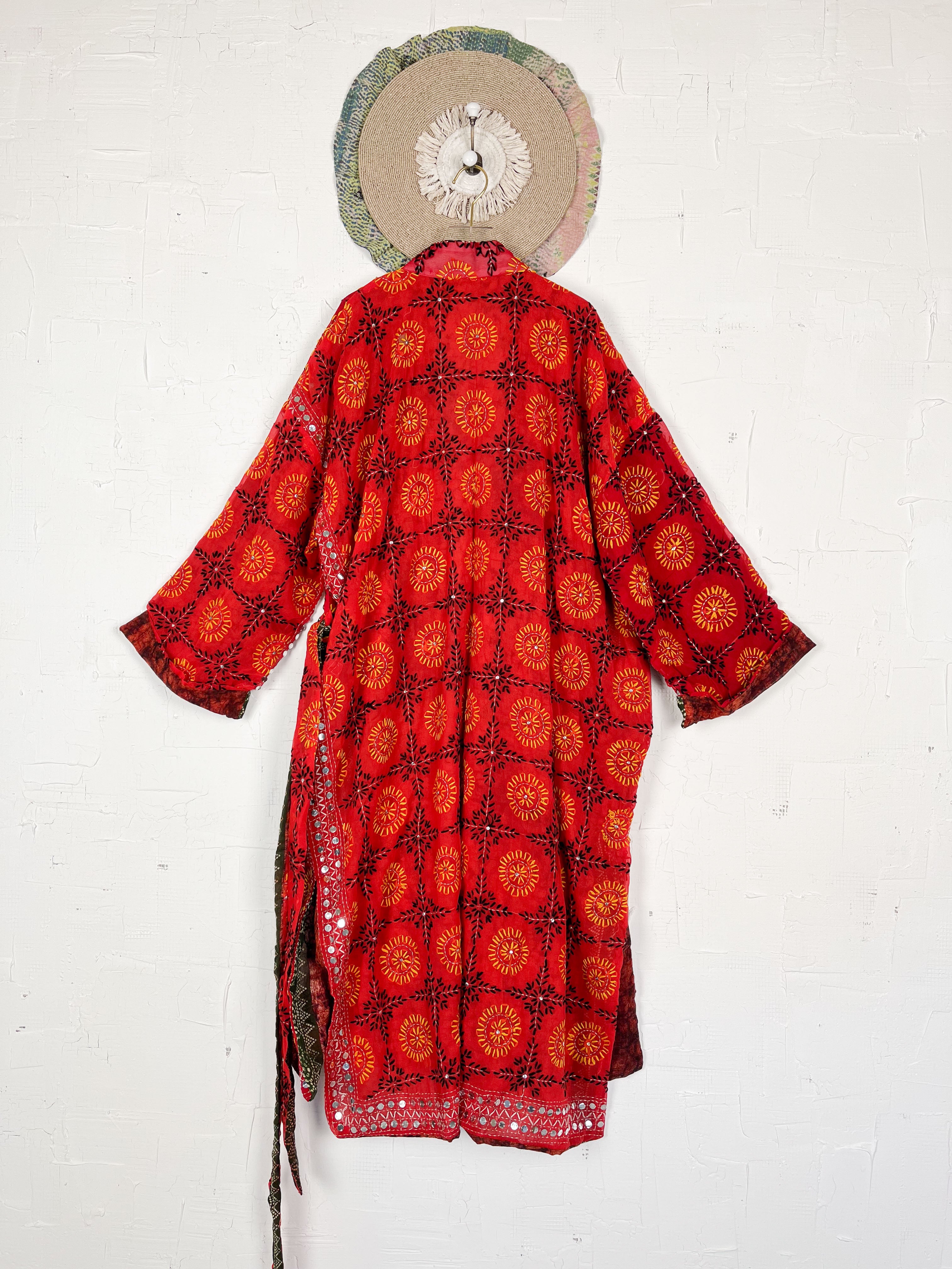 Red Floral Robe - Love Protect Sustain