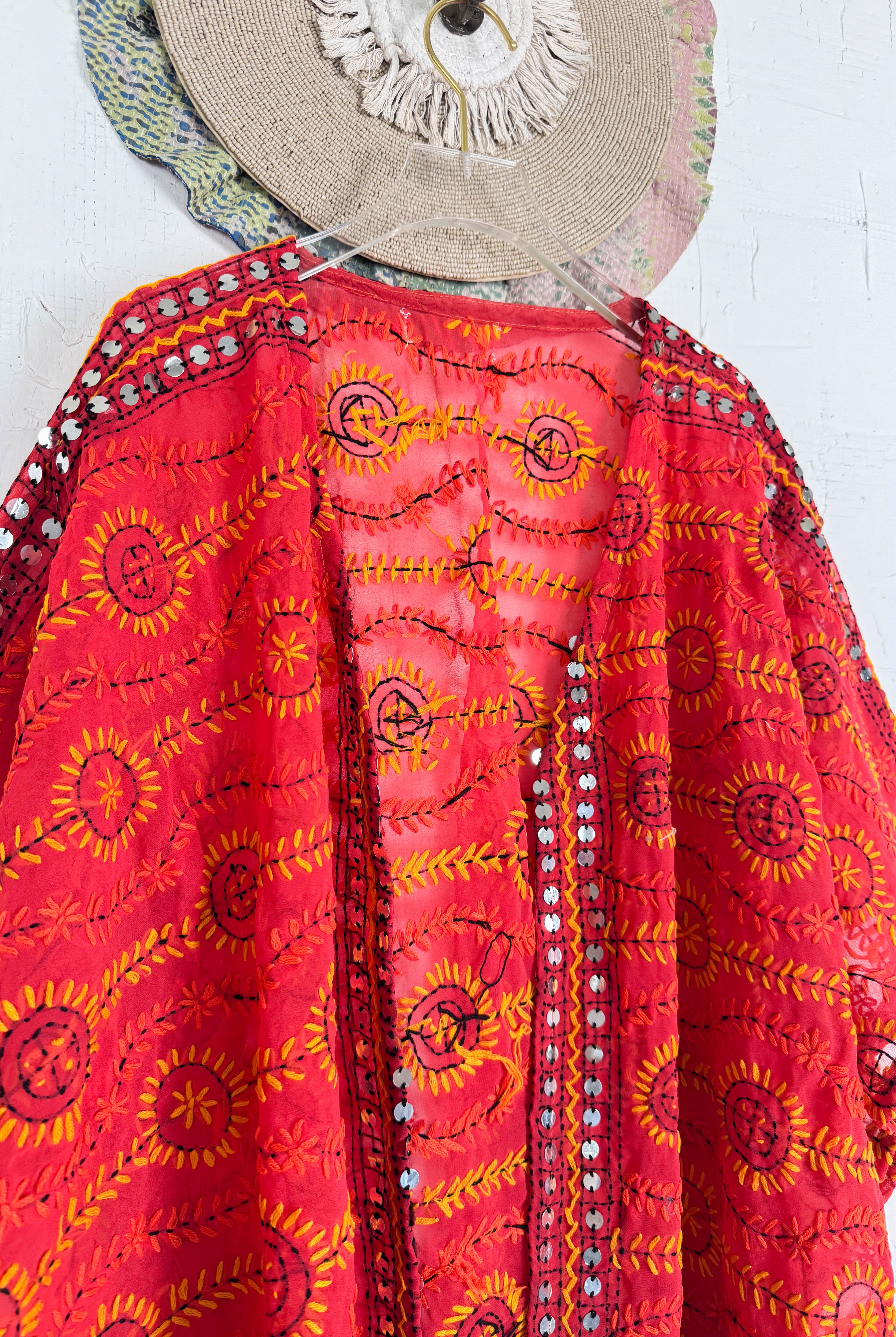 Red Floral Robe - Love Protect Sustain