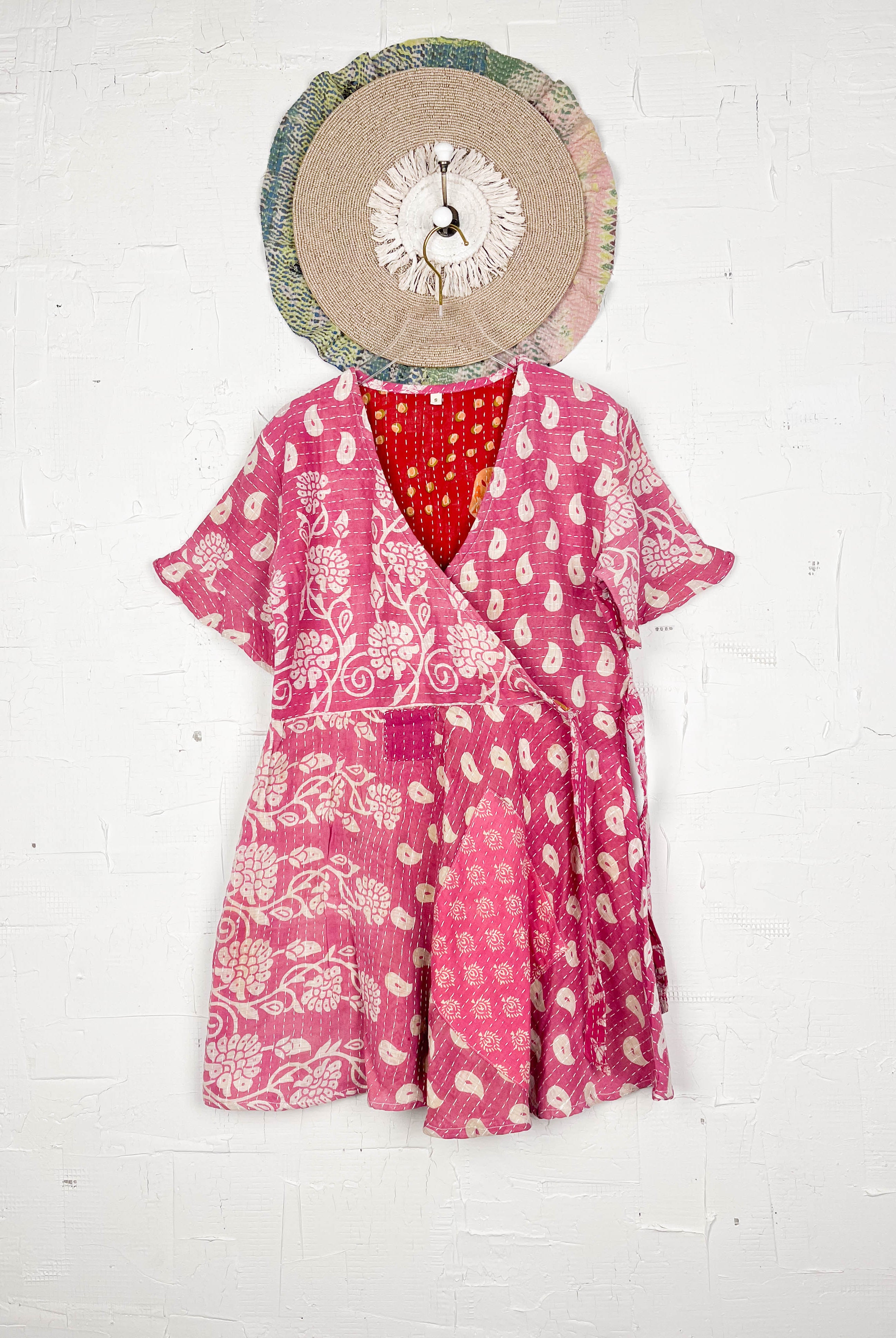 Red Kantha Dress - Love Protect Sustain