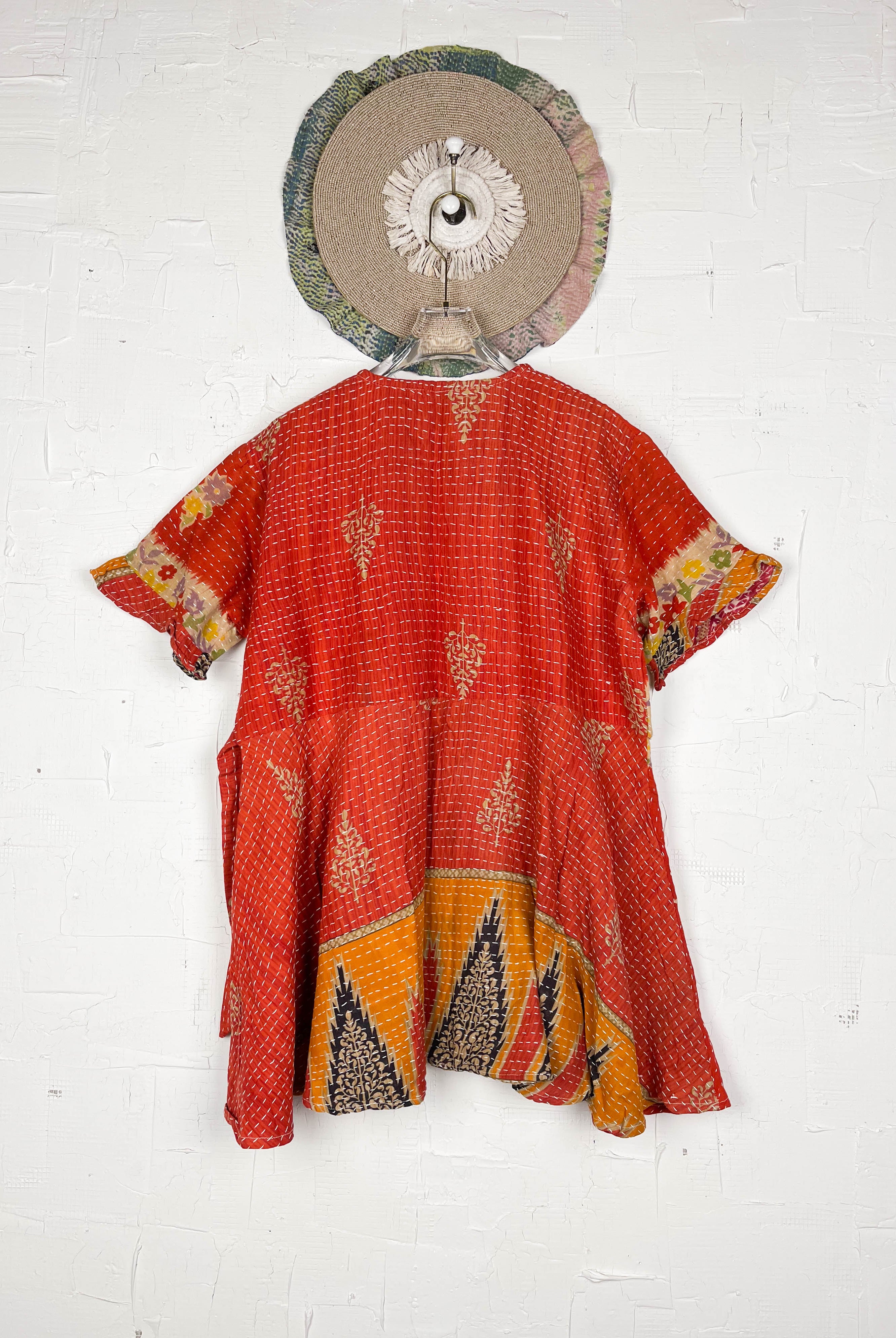 Red Kantha Dress - Love Protect Sustain