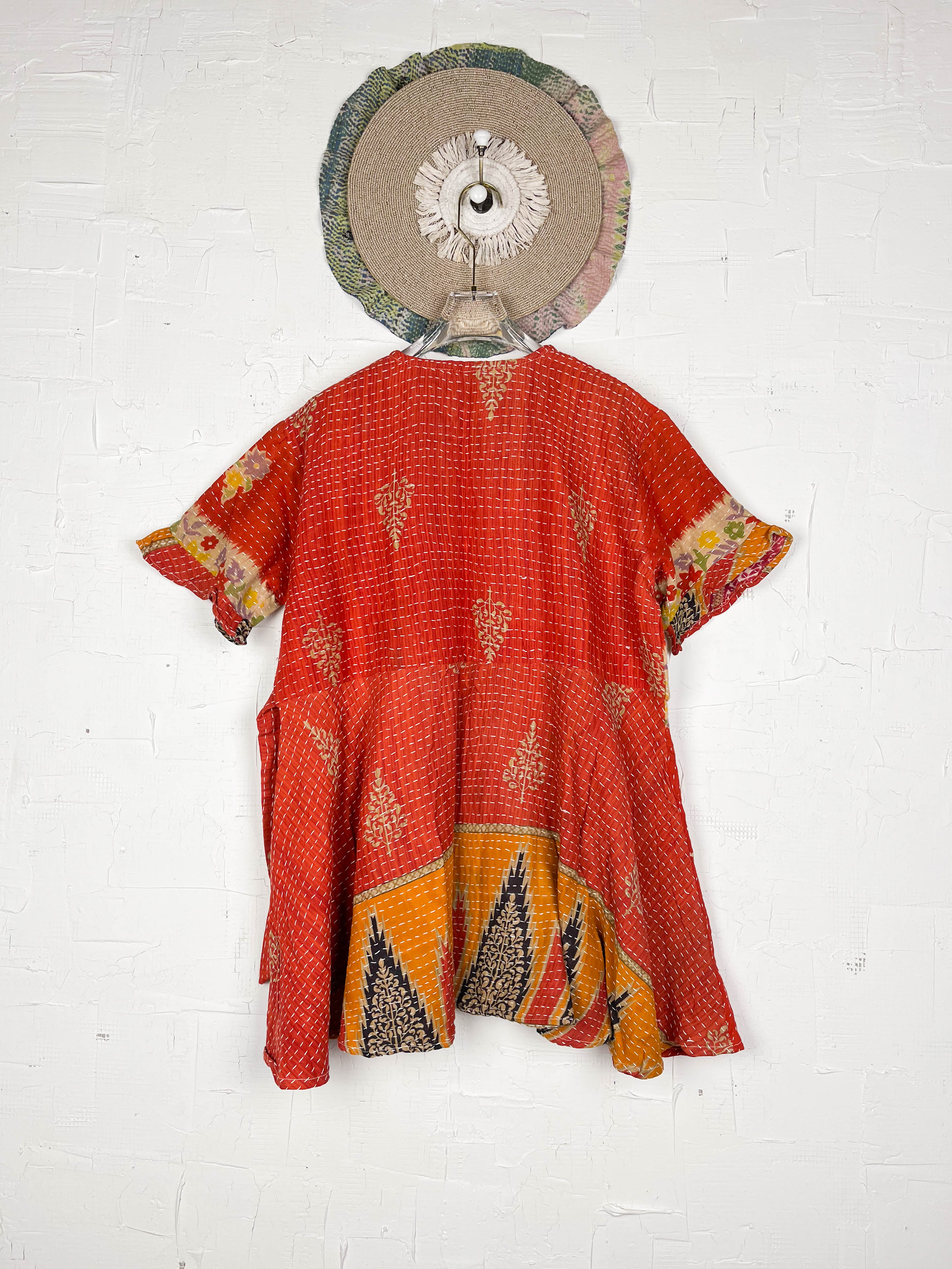Red Kantha Dress - Love Protect Sustain