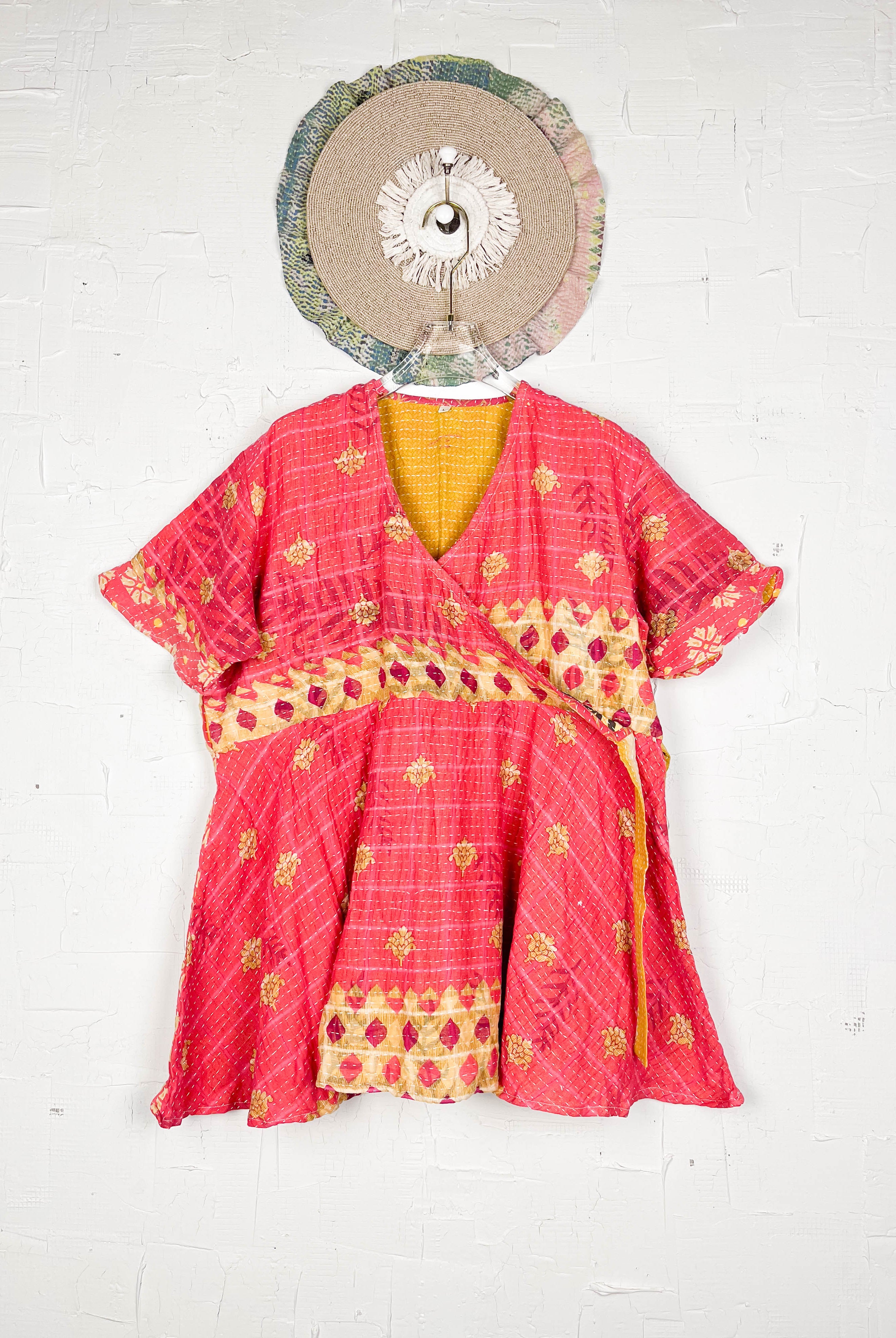 Red Kantha Dress - Love Protect Sustain