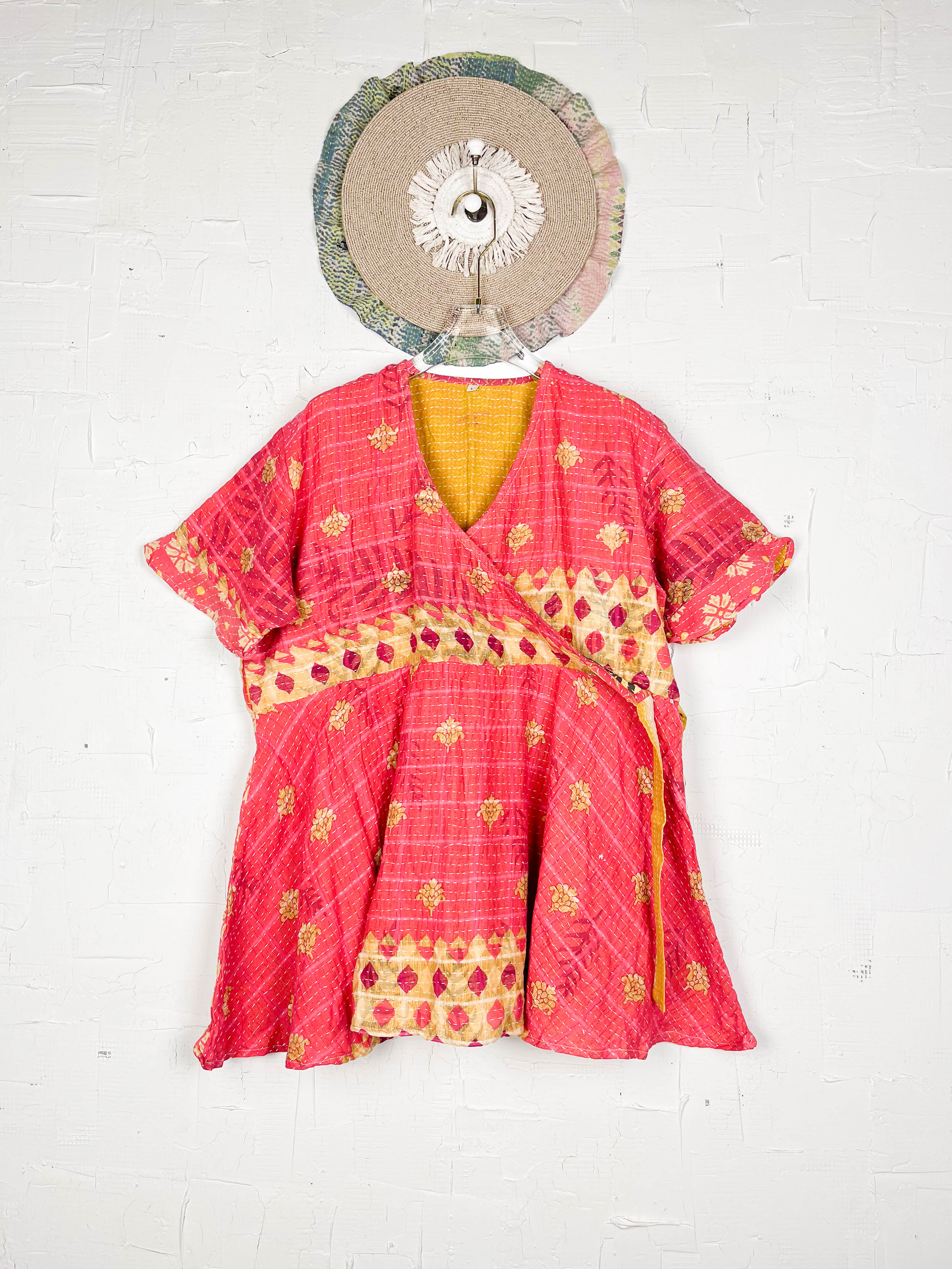 Red Kantha Dress - Love Protect Sustain