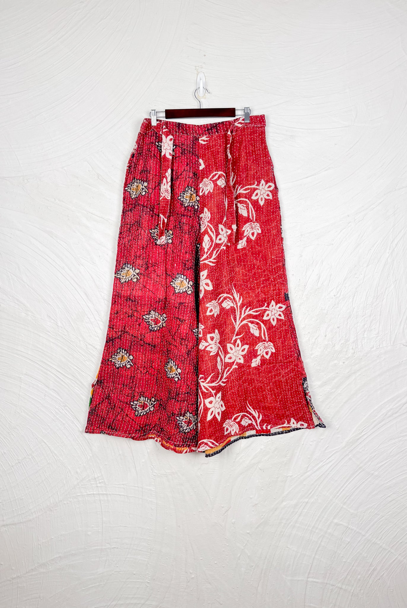Red Kantha Pants - Love Protect Sustain
