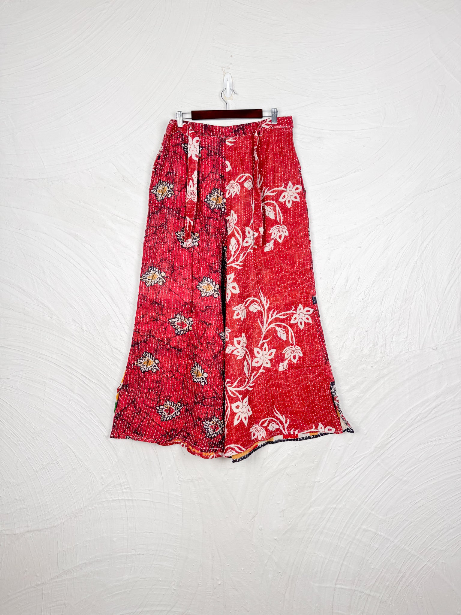 Red Kantha Pants - Love Protect Sustain