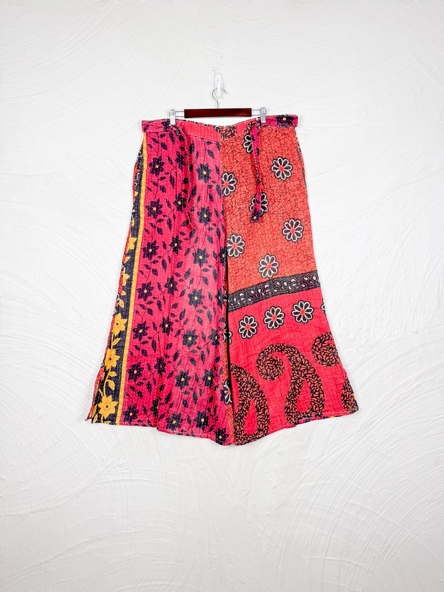 Red Kantha Pants - Love Protect Sustain