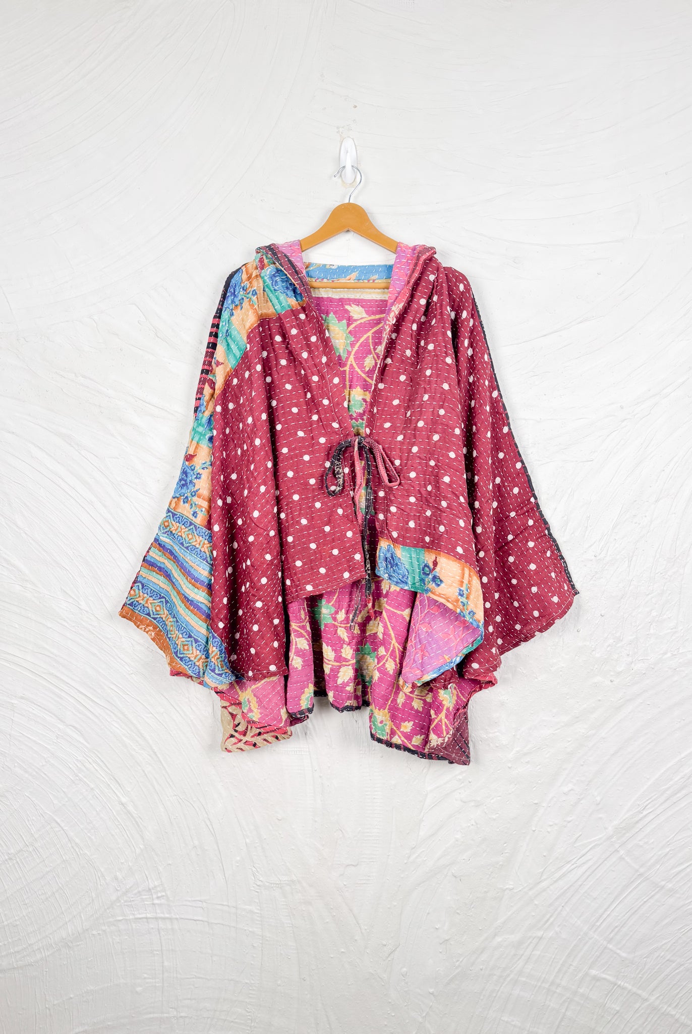 Red KanthaPoncho - Love Protect Sustain