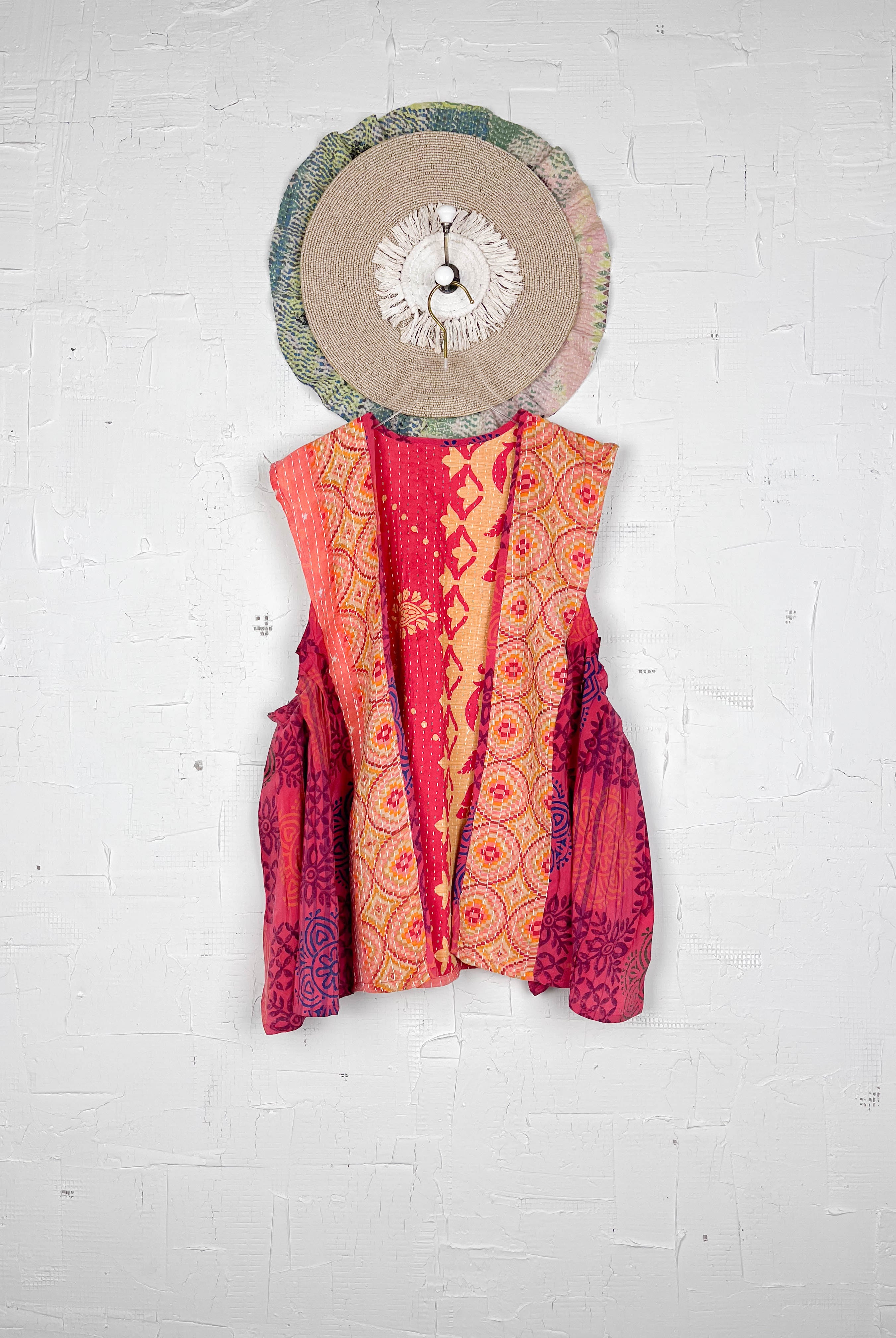 Red Ornage Silk Top - Love Protect Sustain