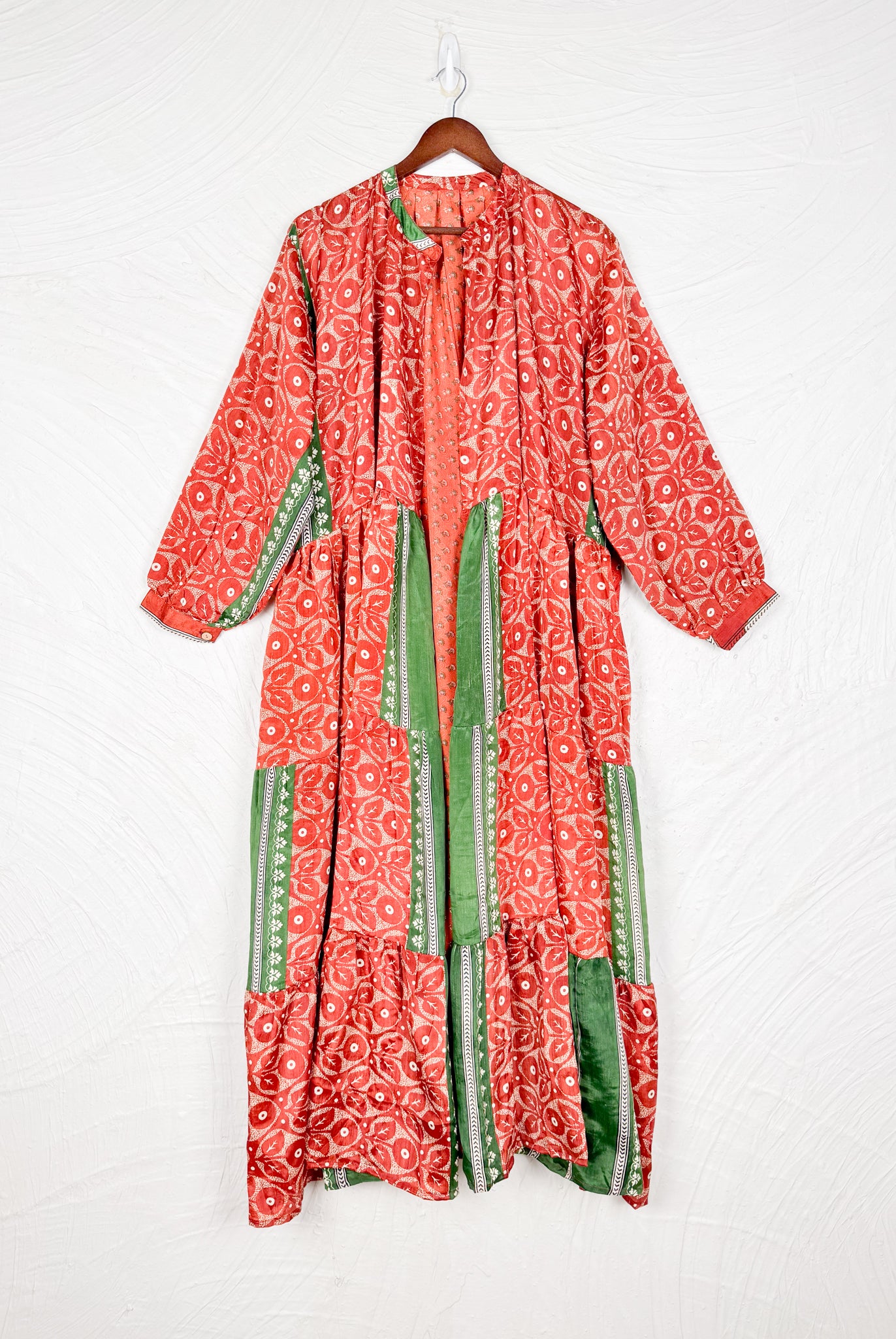 Red Silk Tired Dress - Love Protect Sustain