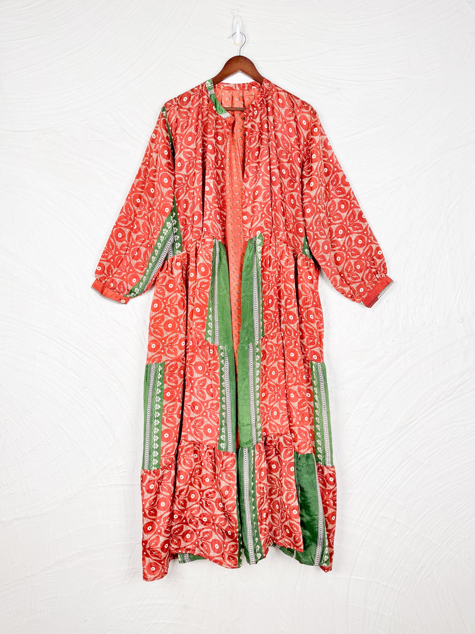 Red Silk Tired Dress - Love Protect Sustain