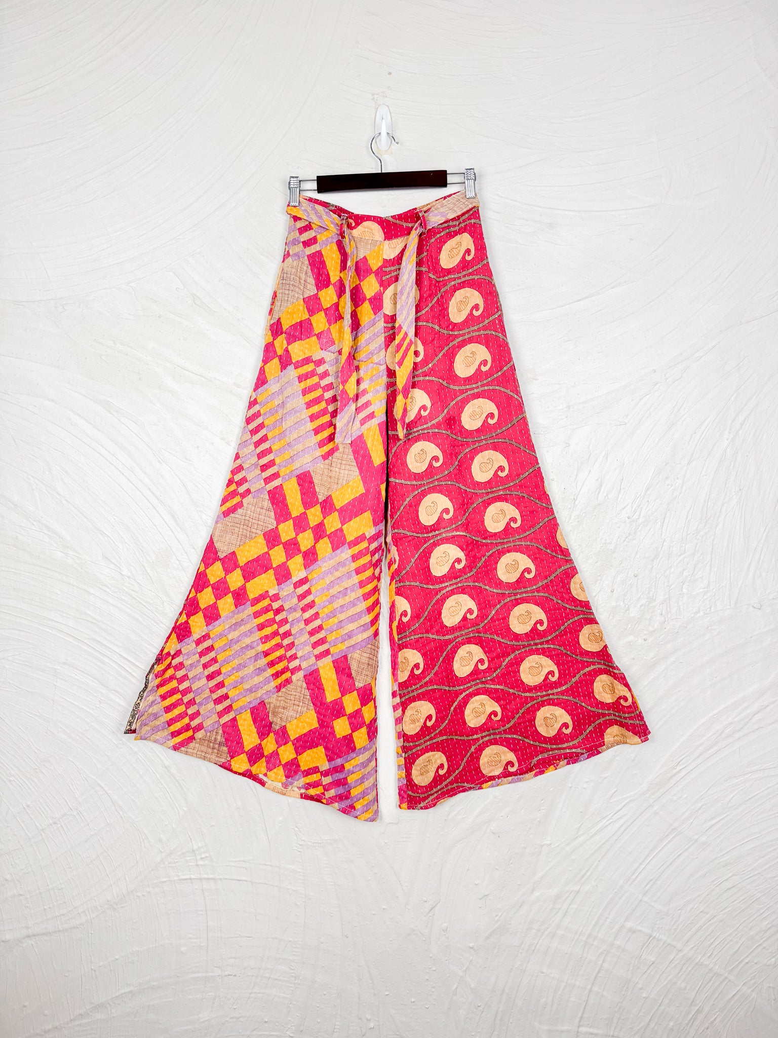 Red Small Kantha Pants - Love Protect Sustain