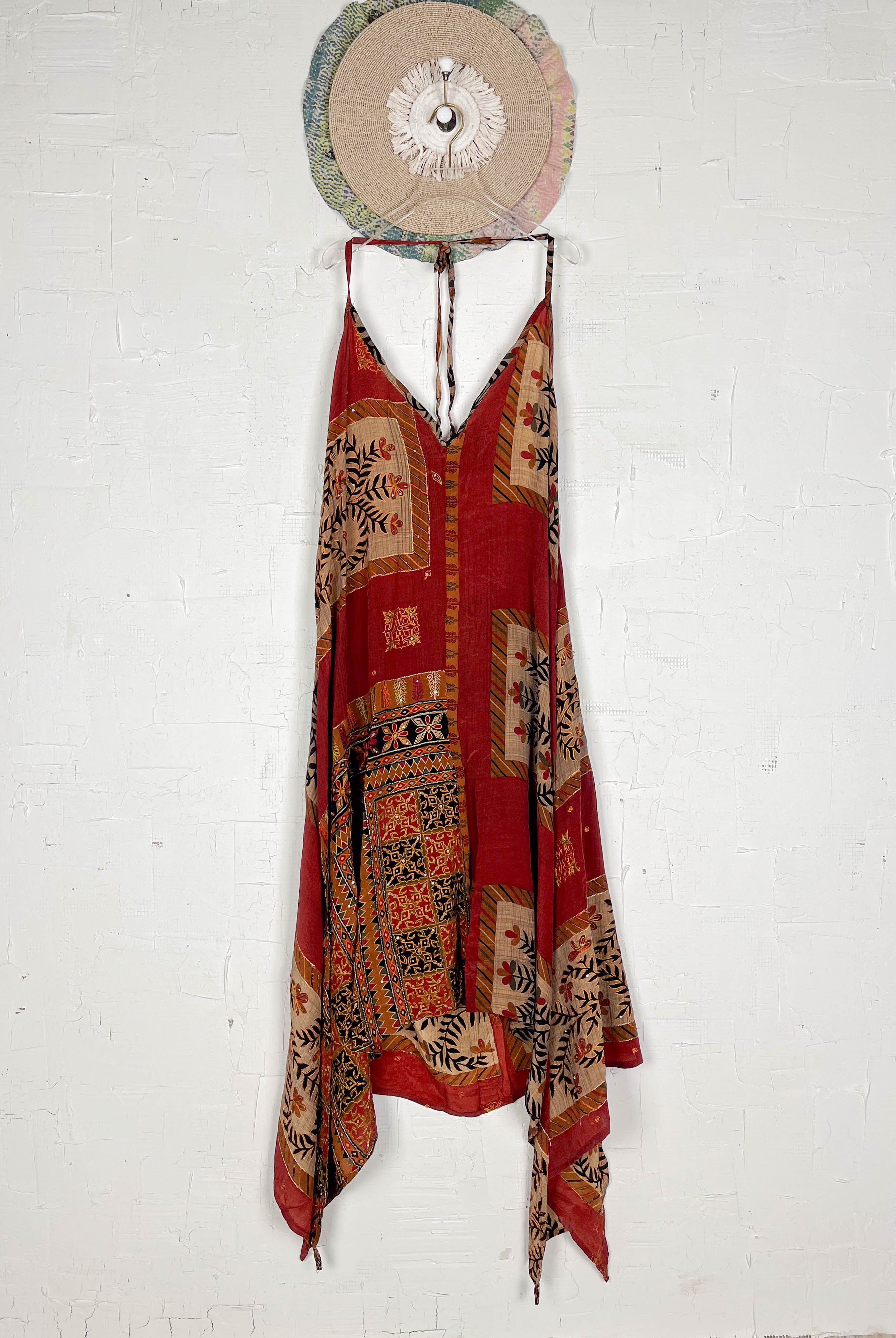 Red_Vintage_Silk_Dress - Love Protect Sustain