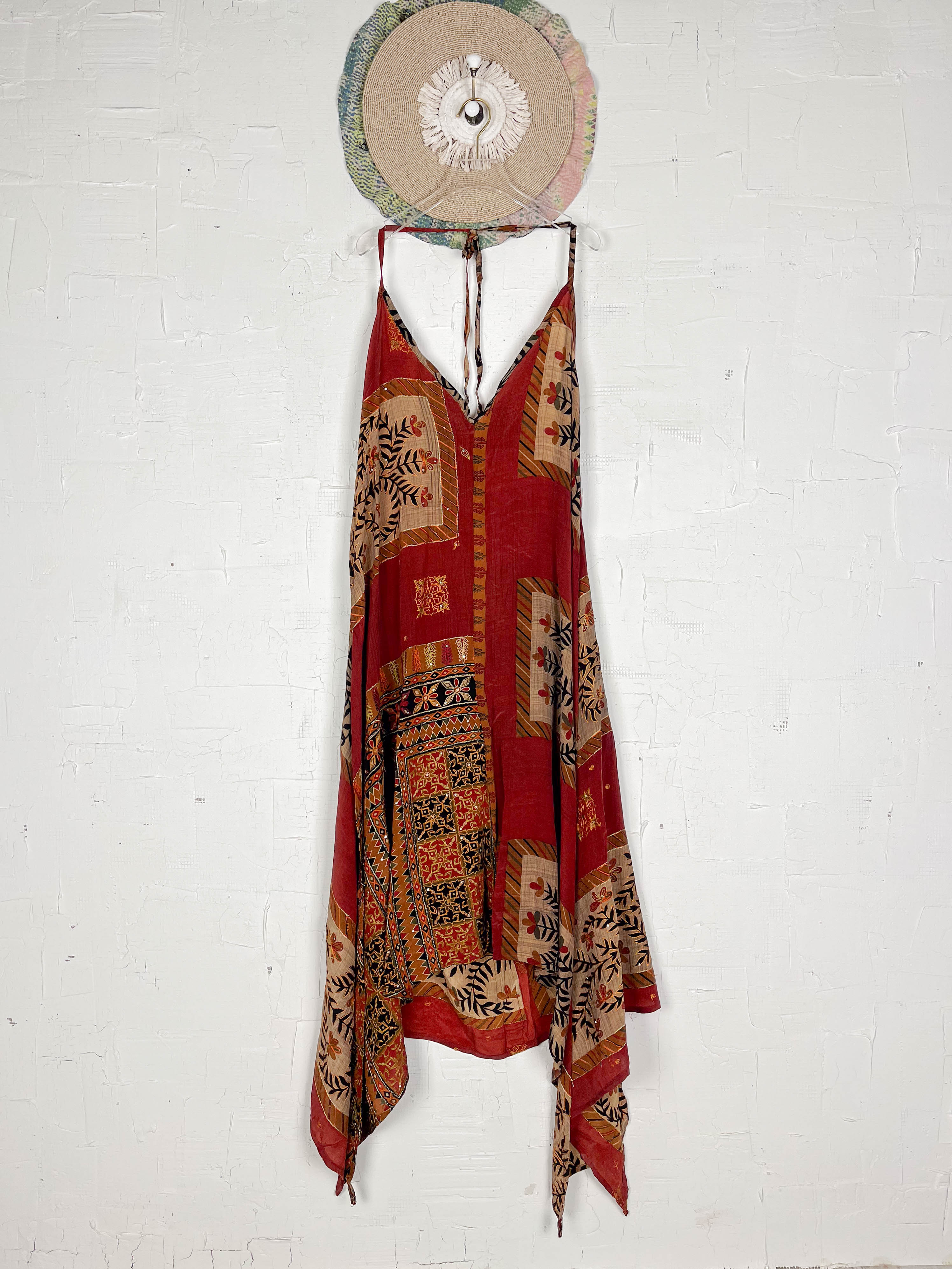 Red_Vintage_Silk_Dress - Love Protect Sustain