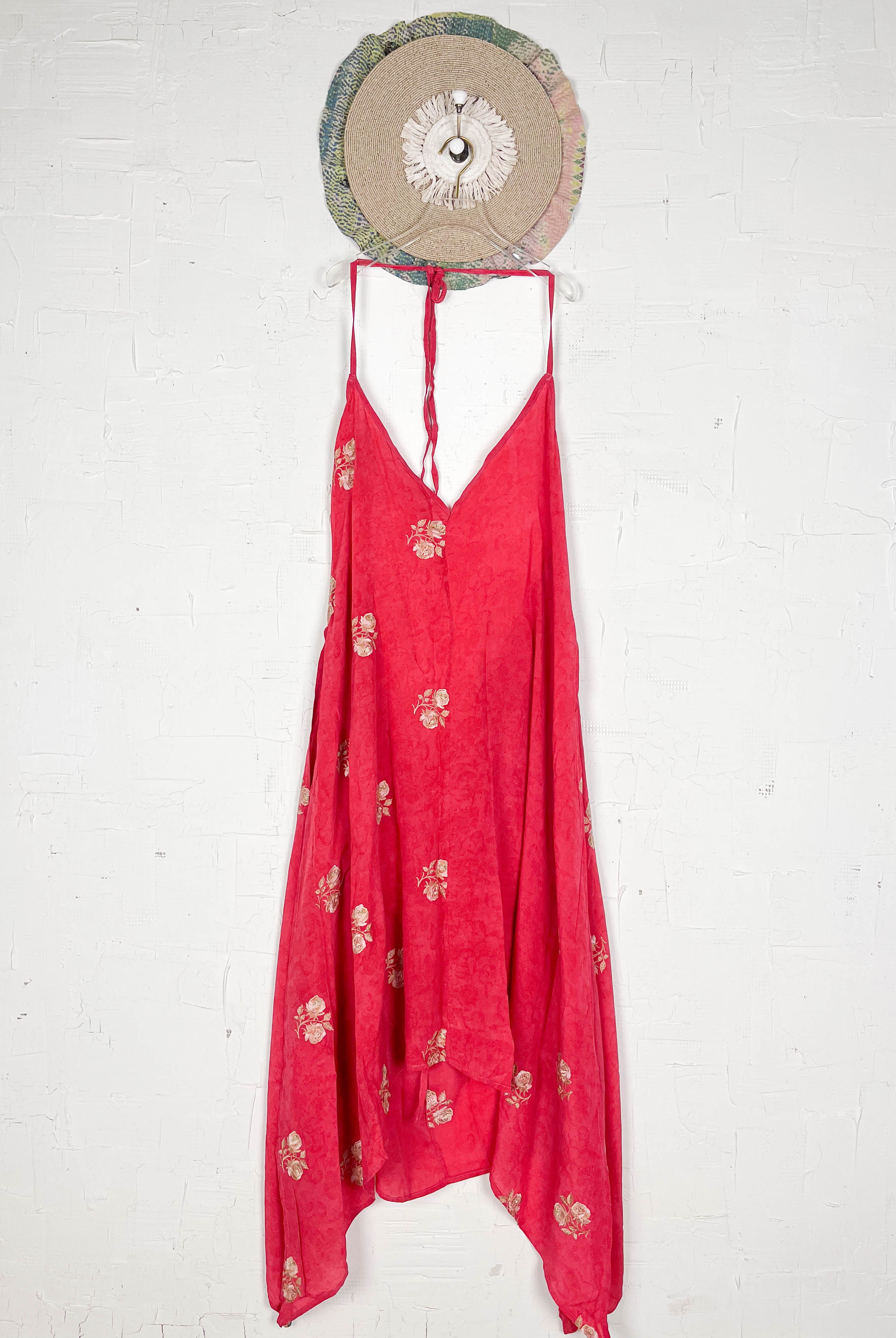 Red silk dress - Love Protect Sustain