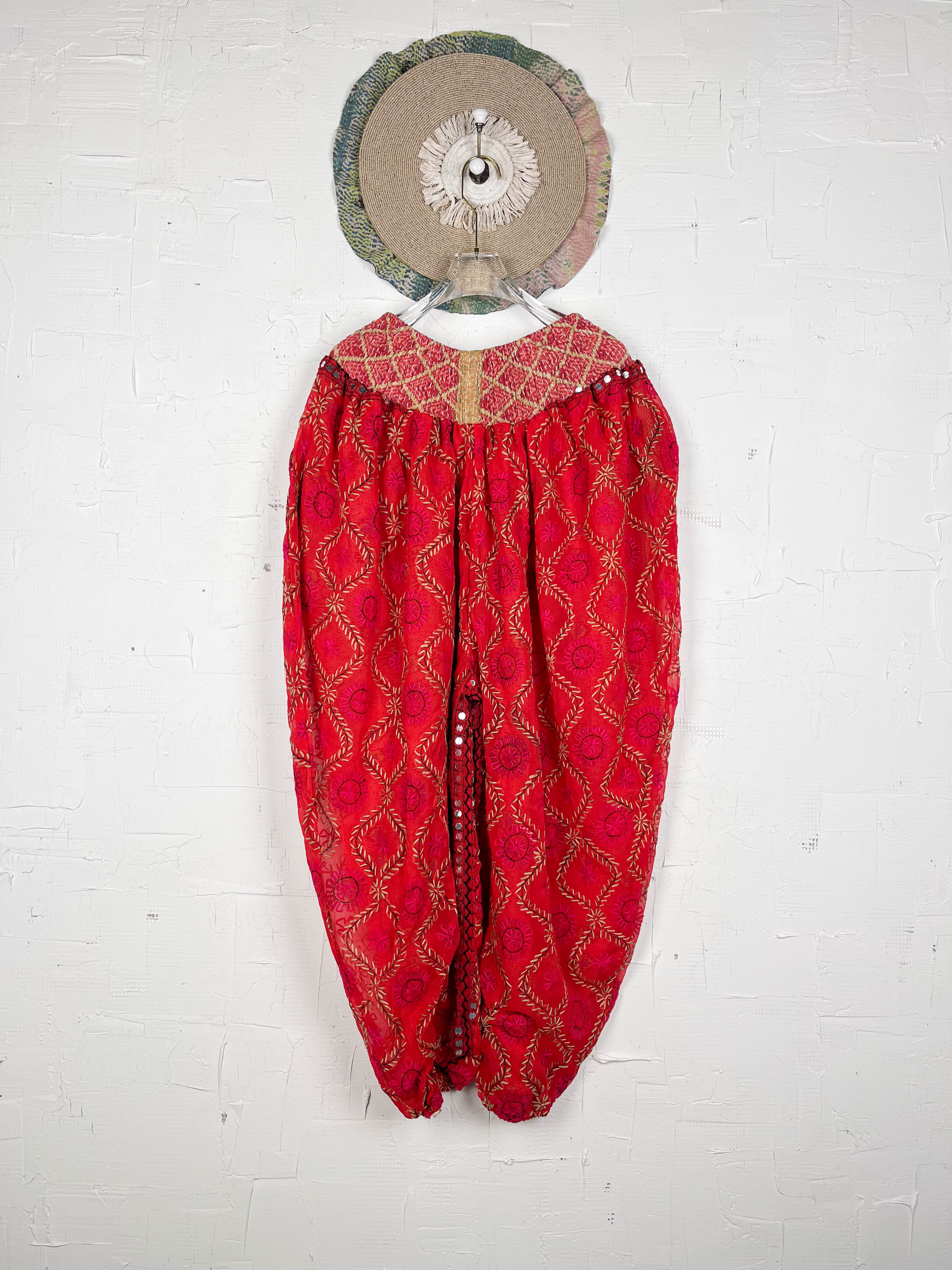 Red summer floral pants - Love Protect Sustain