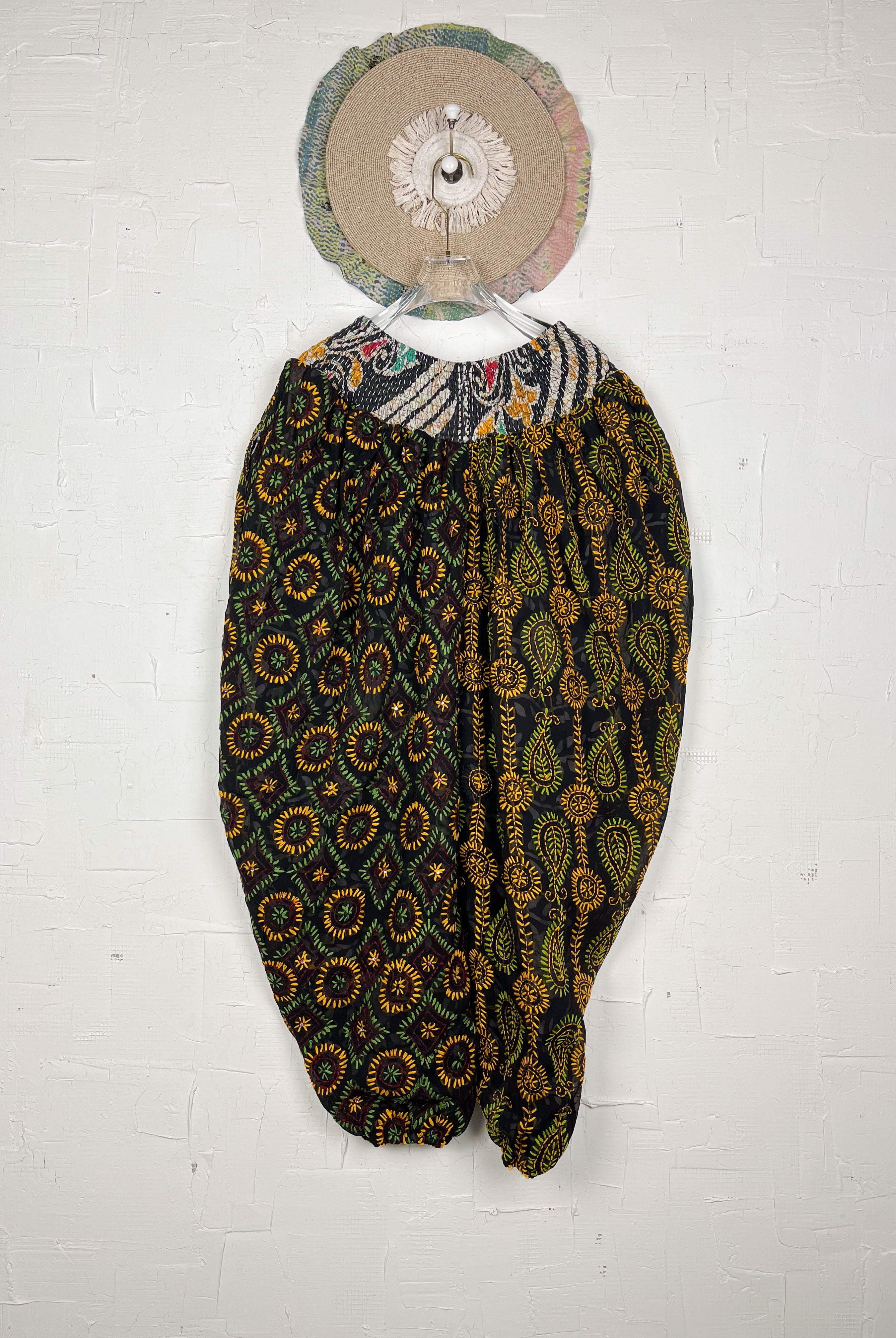 Relaxed fit patterned pants for yoga- Love Protect Sustain