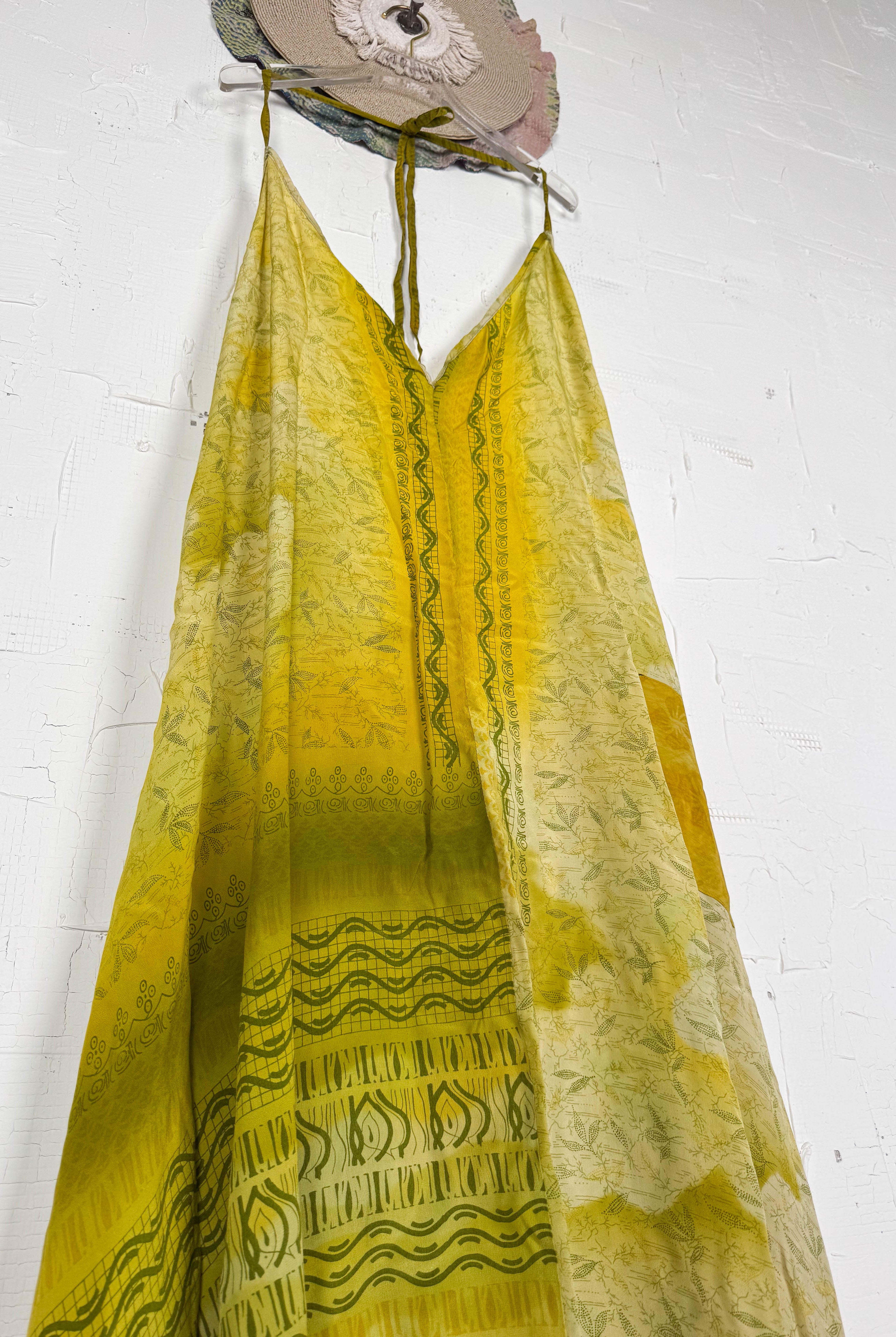 Retro patterned silk dress - Love Protect Sustain